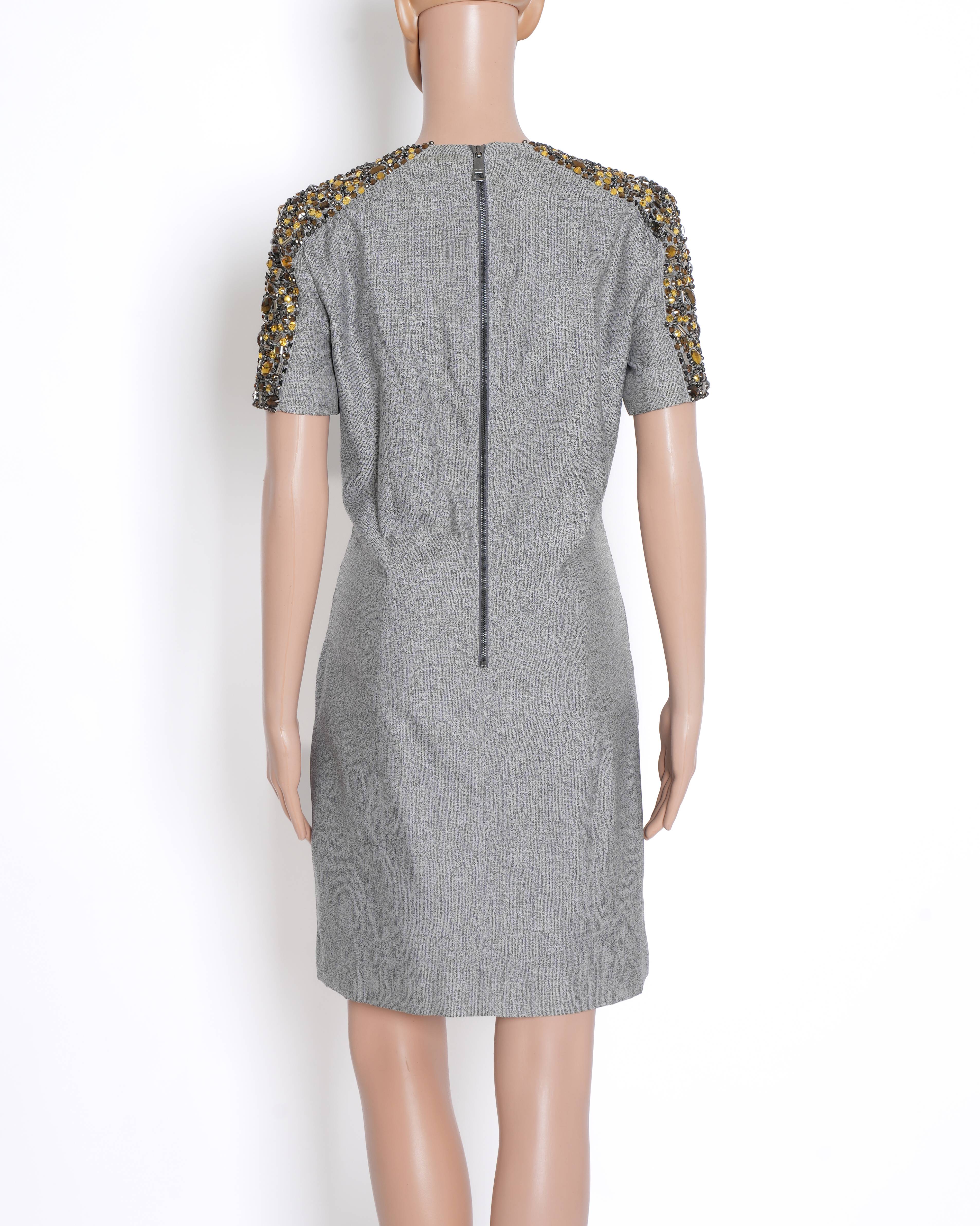 Burberry grey crystal embellished dress