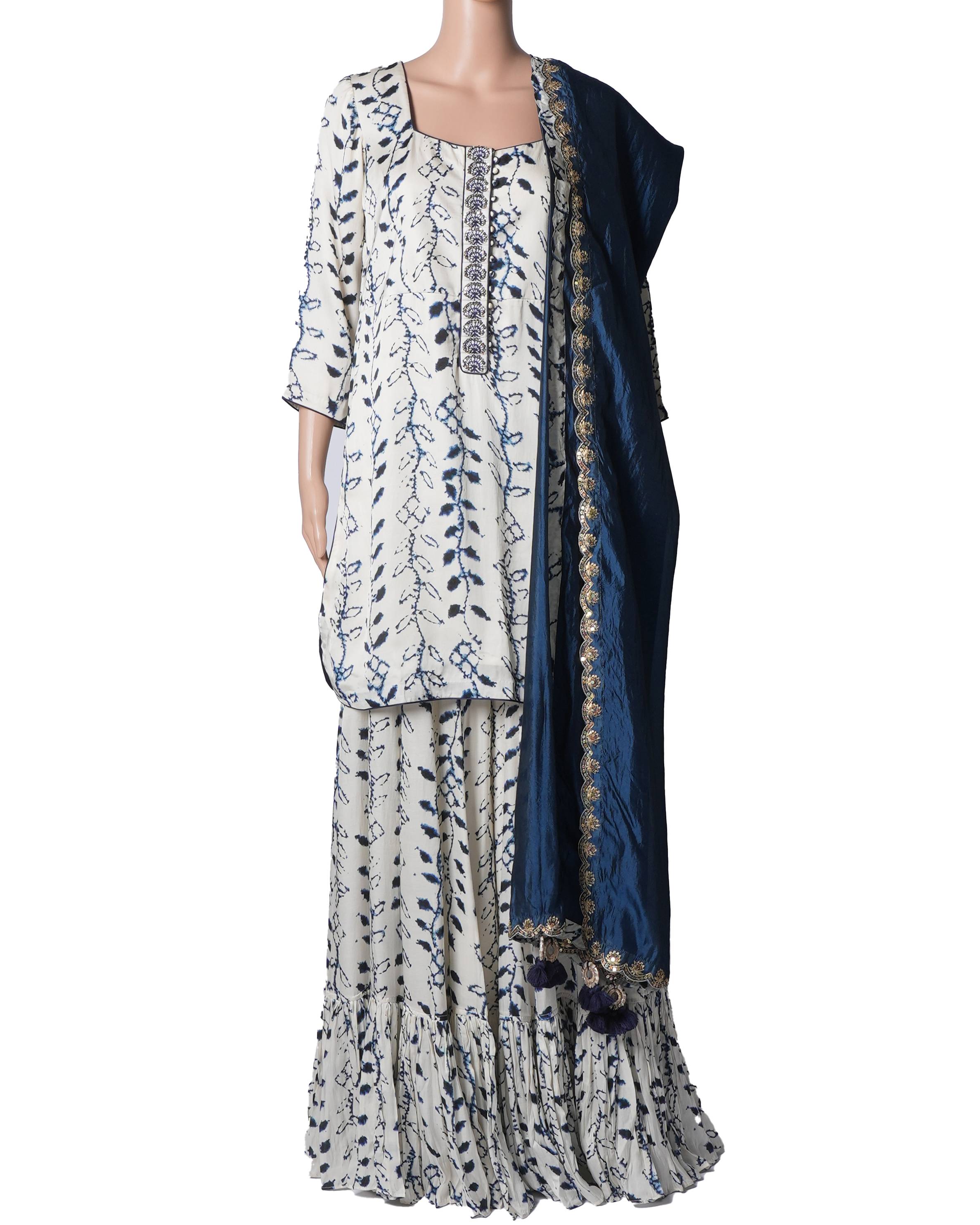 Punit Balana Indigo Floral Print Set Of Three