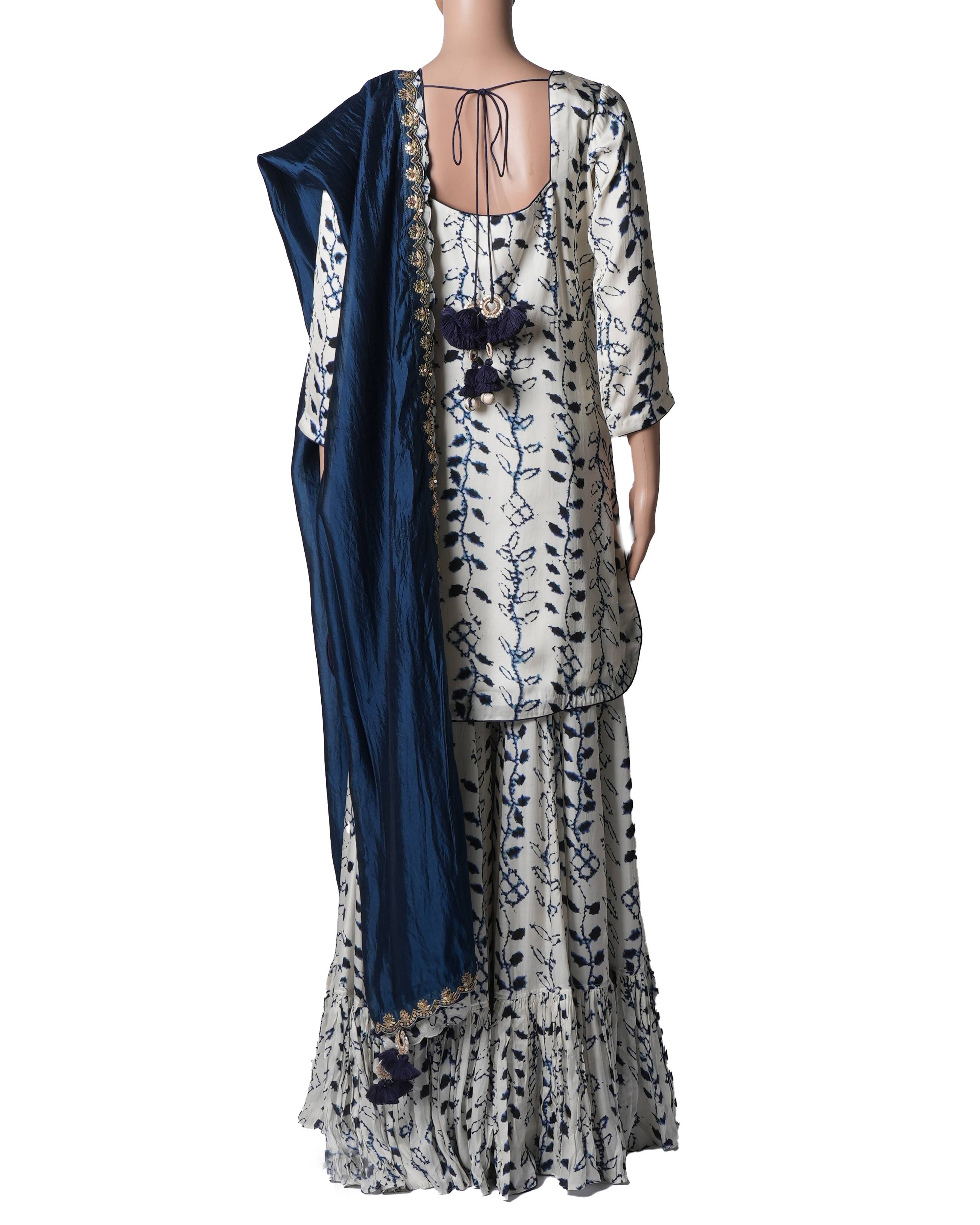 Punit Balana Indigo Floral Print Set Of Three