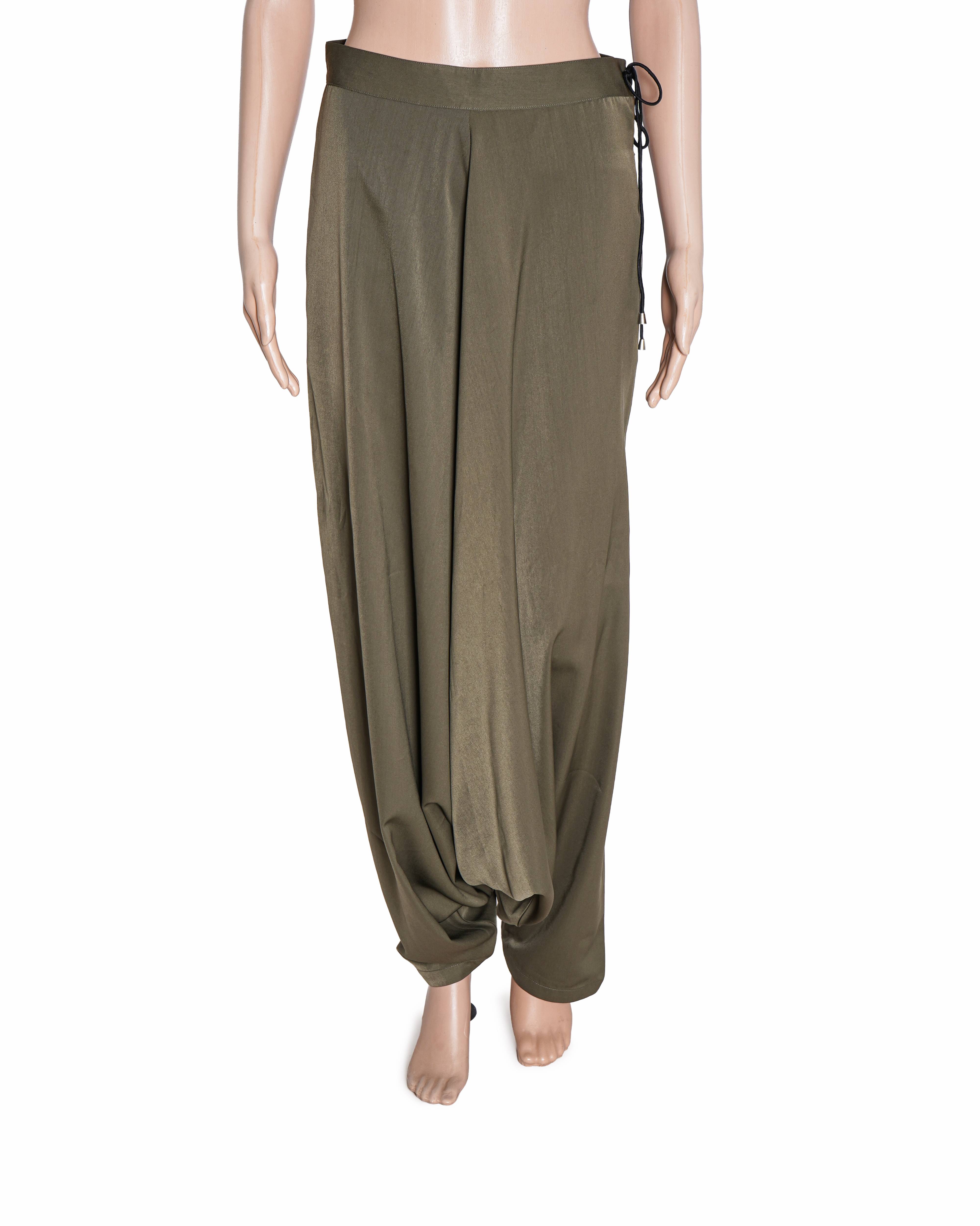 431-88 by Shweta Kapur Olive Green Harem Pants