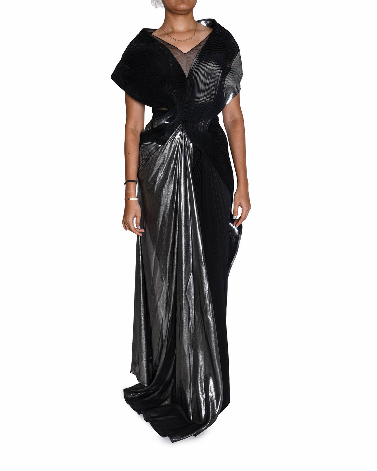 Amit Agarwal Sculpted Gown In Black