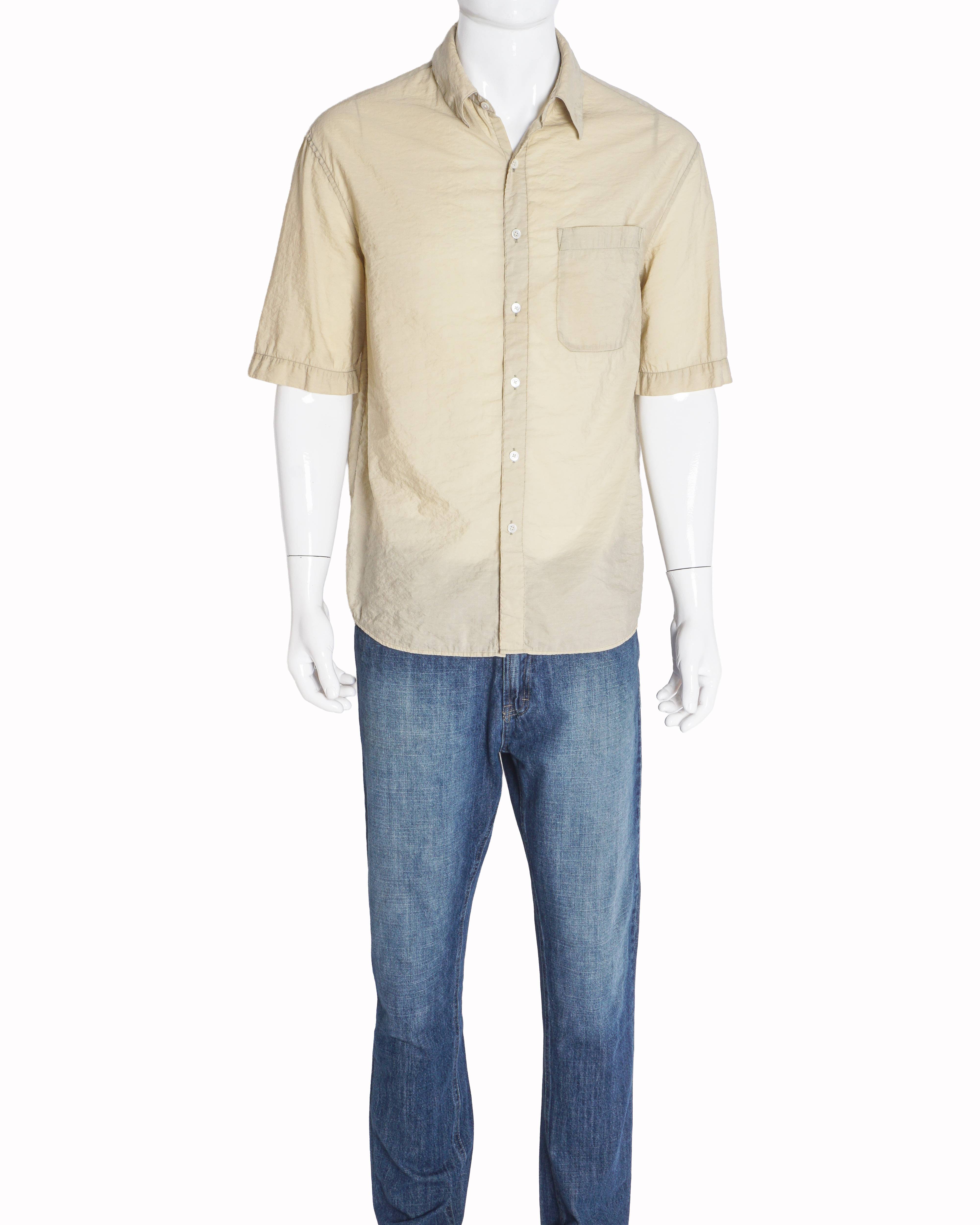 Lemaire Short Utility Shirt in Light Cream