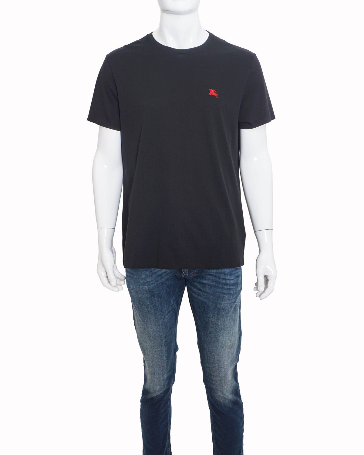 Burberry Black Cotton Red Equestrian Knight Men's T-Shirt