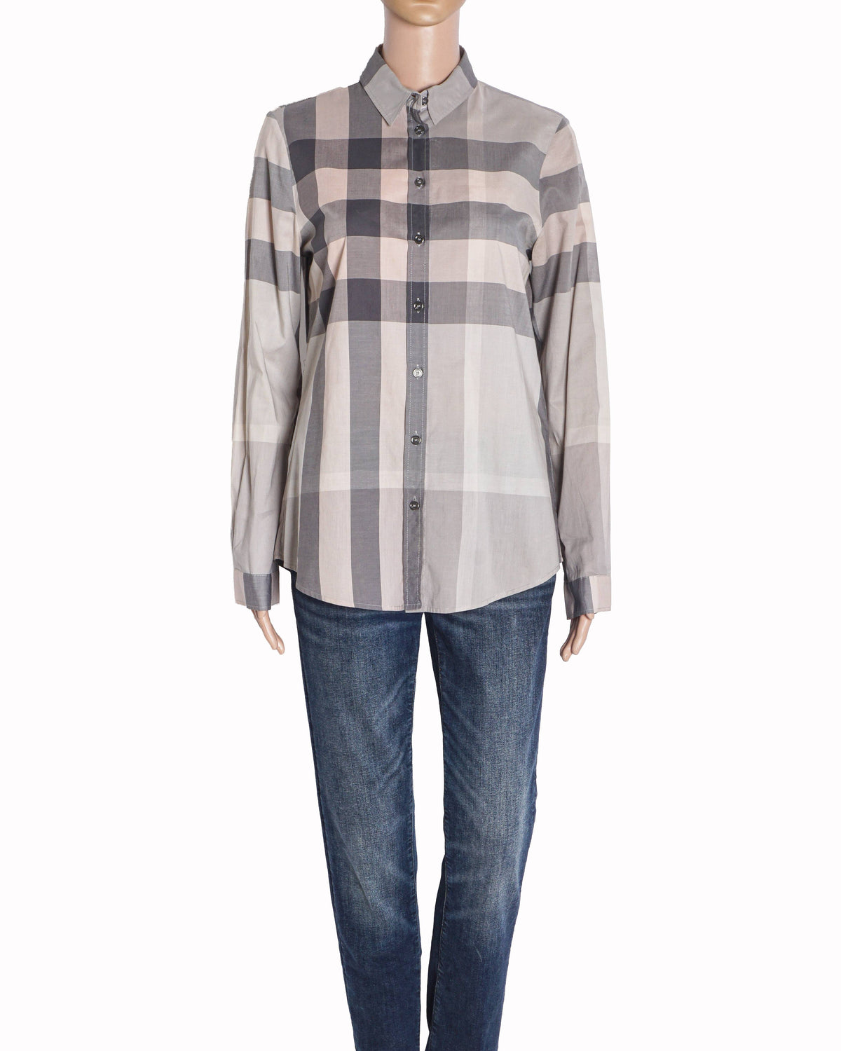 Burberry Grey Check Cotton Shirt