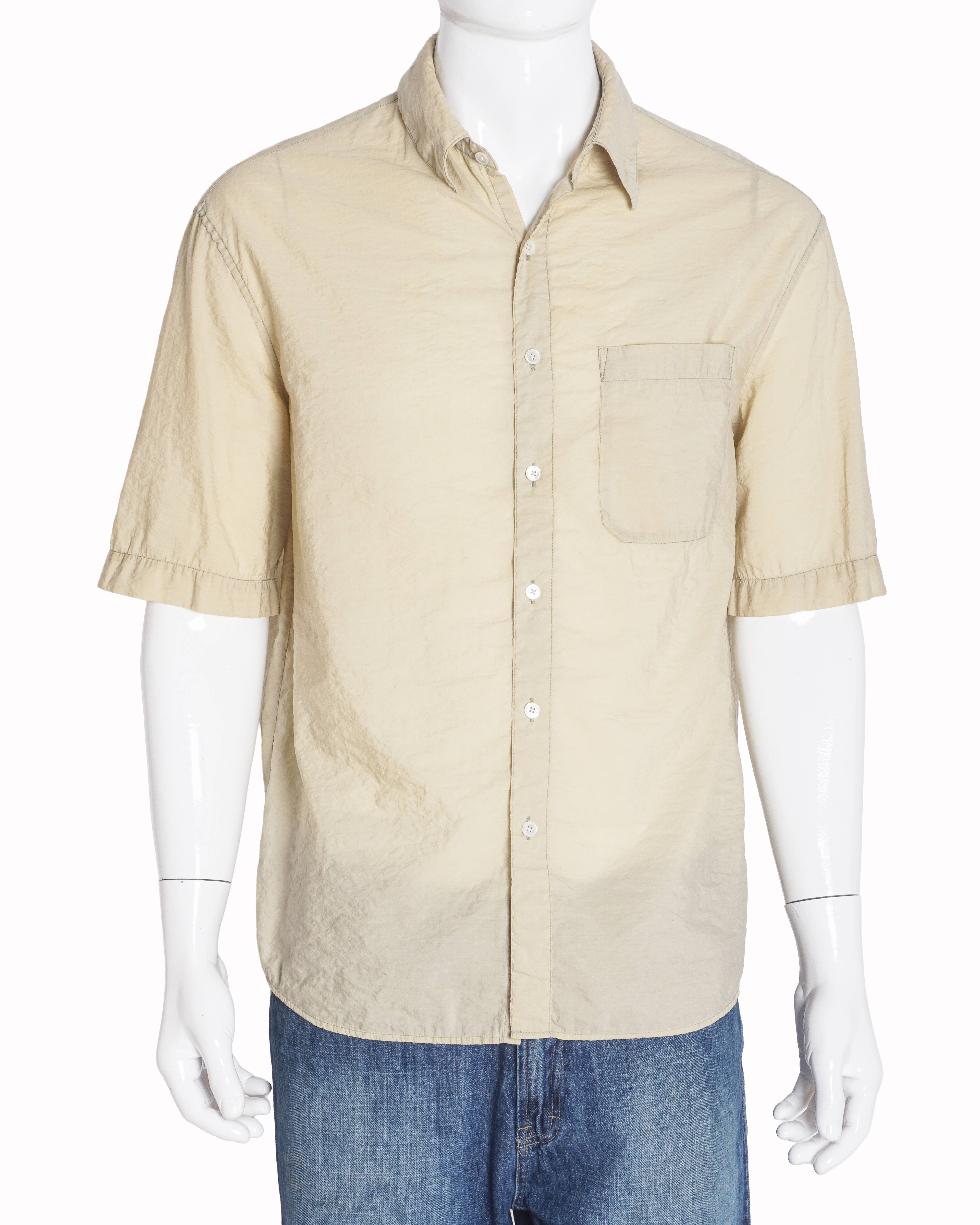 Lemaire Short Utility Shirt in Light Cream