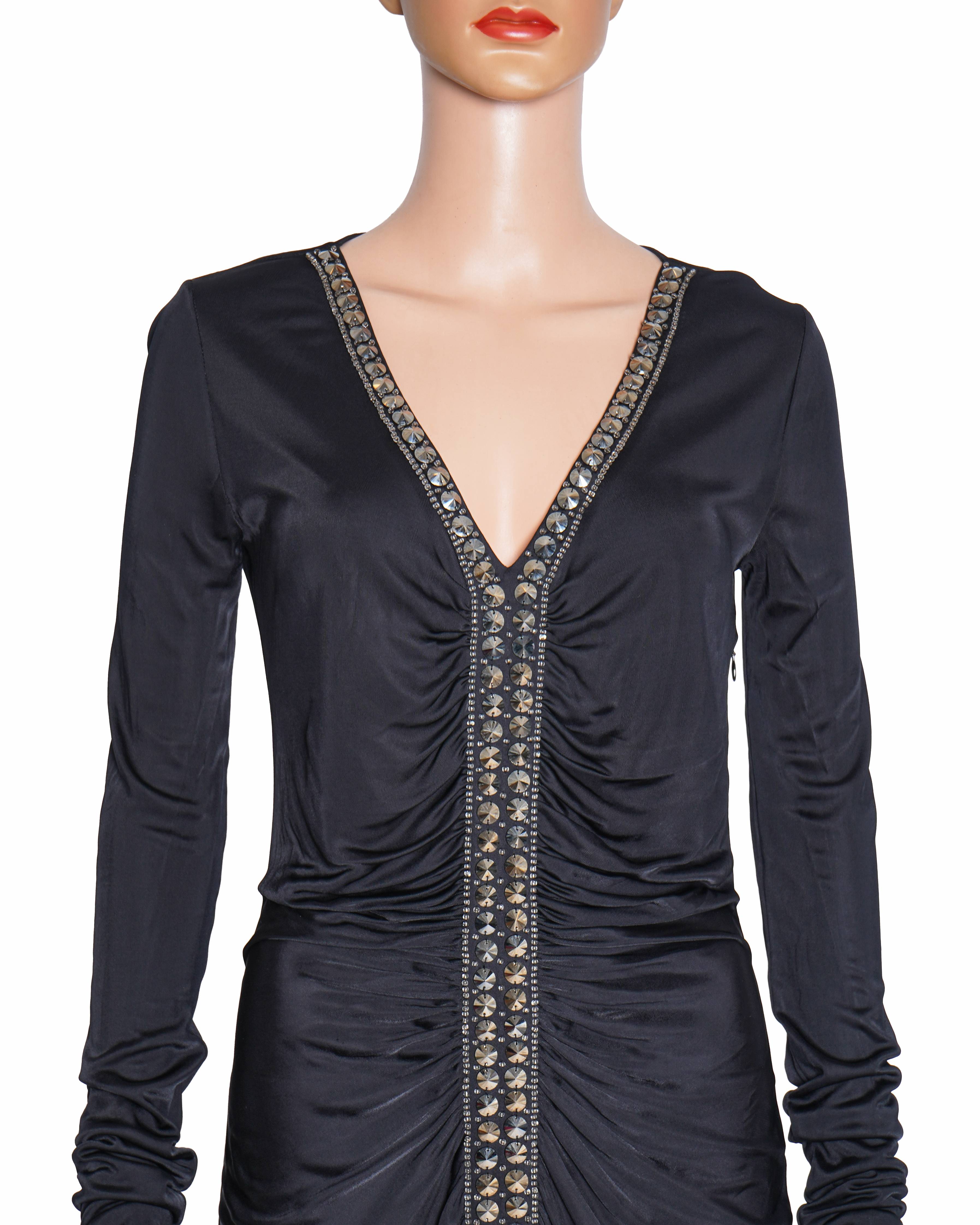 Emilio Pucci Full Sleeve V Neck Dress In Black