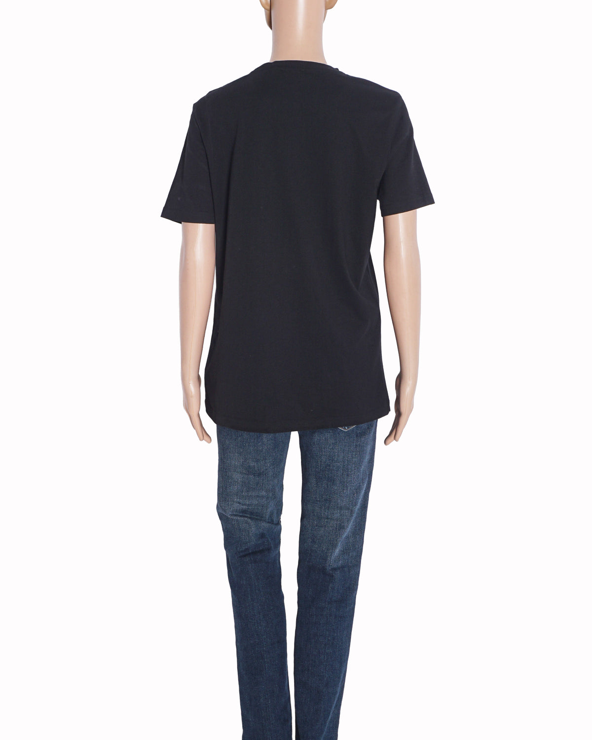 Balmain Black Cotton Gold Logo T-Shirt with Shoulder Buttons