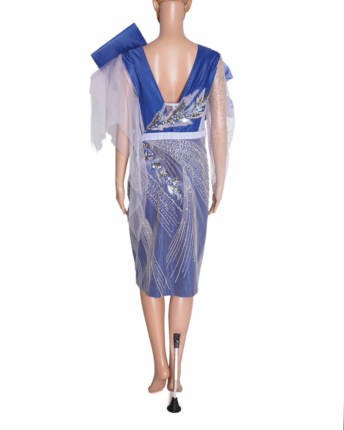 Gavin Miguel Lavender Embroidered Structured Dress