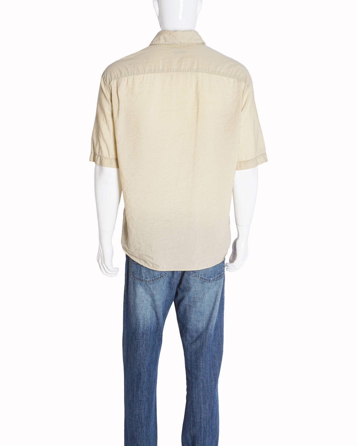 Lemaire Short Utility Shirt in Light Cream