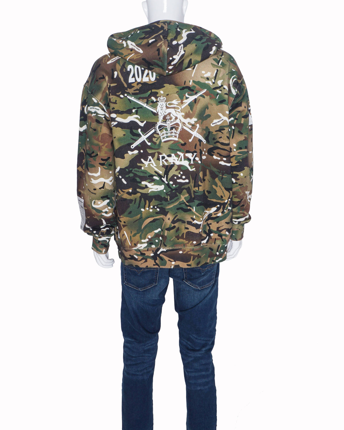 Heron Preston HP x Ministry Of Defence Camo Hoodie In Green Cotton