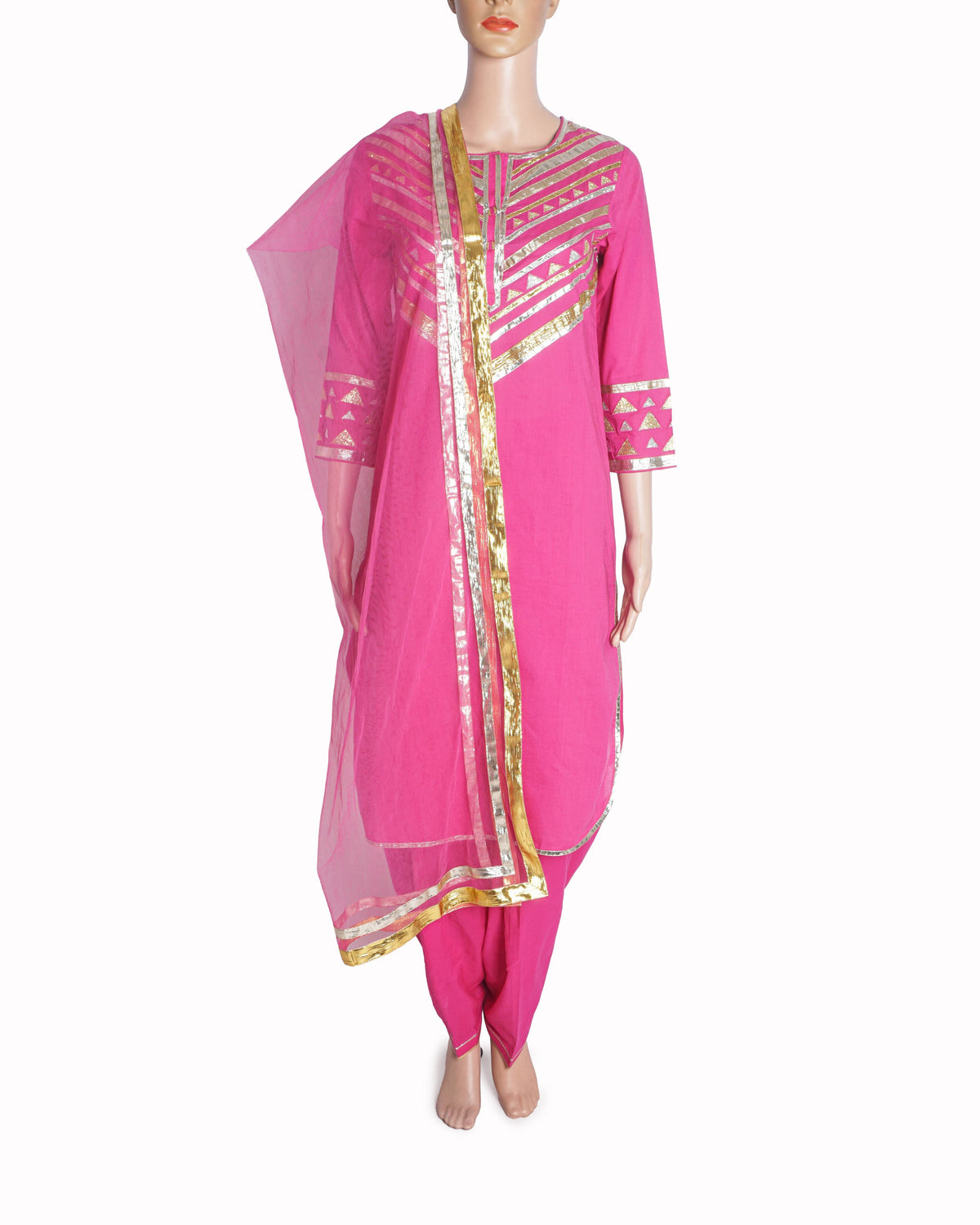Asal by Abu Jani Sandeep Khosla Pink Gota Patti Salwar Set