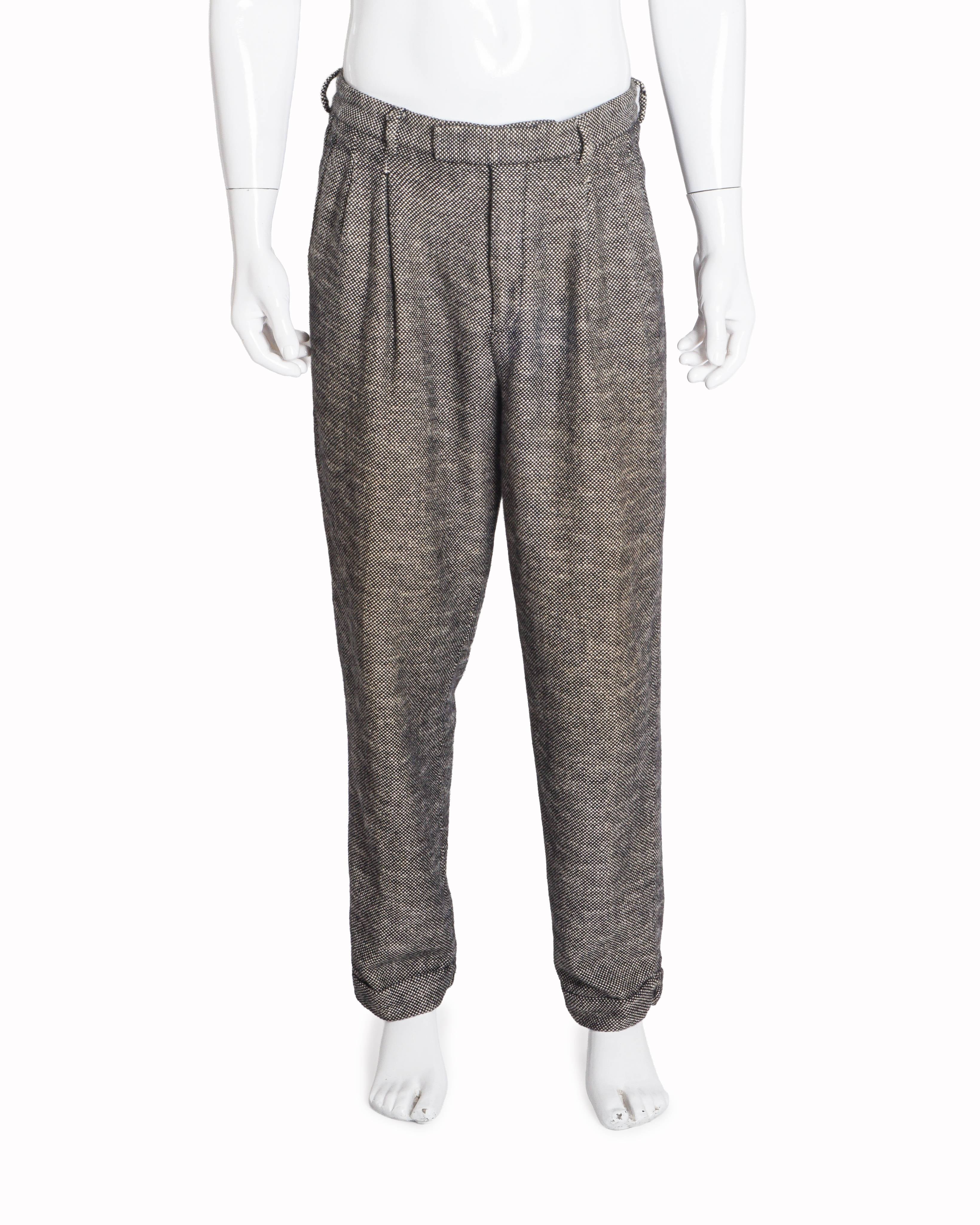Gucci Grey Wide-Leg Tweed Trousers