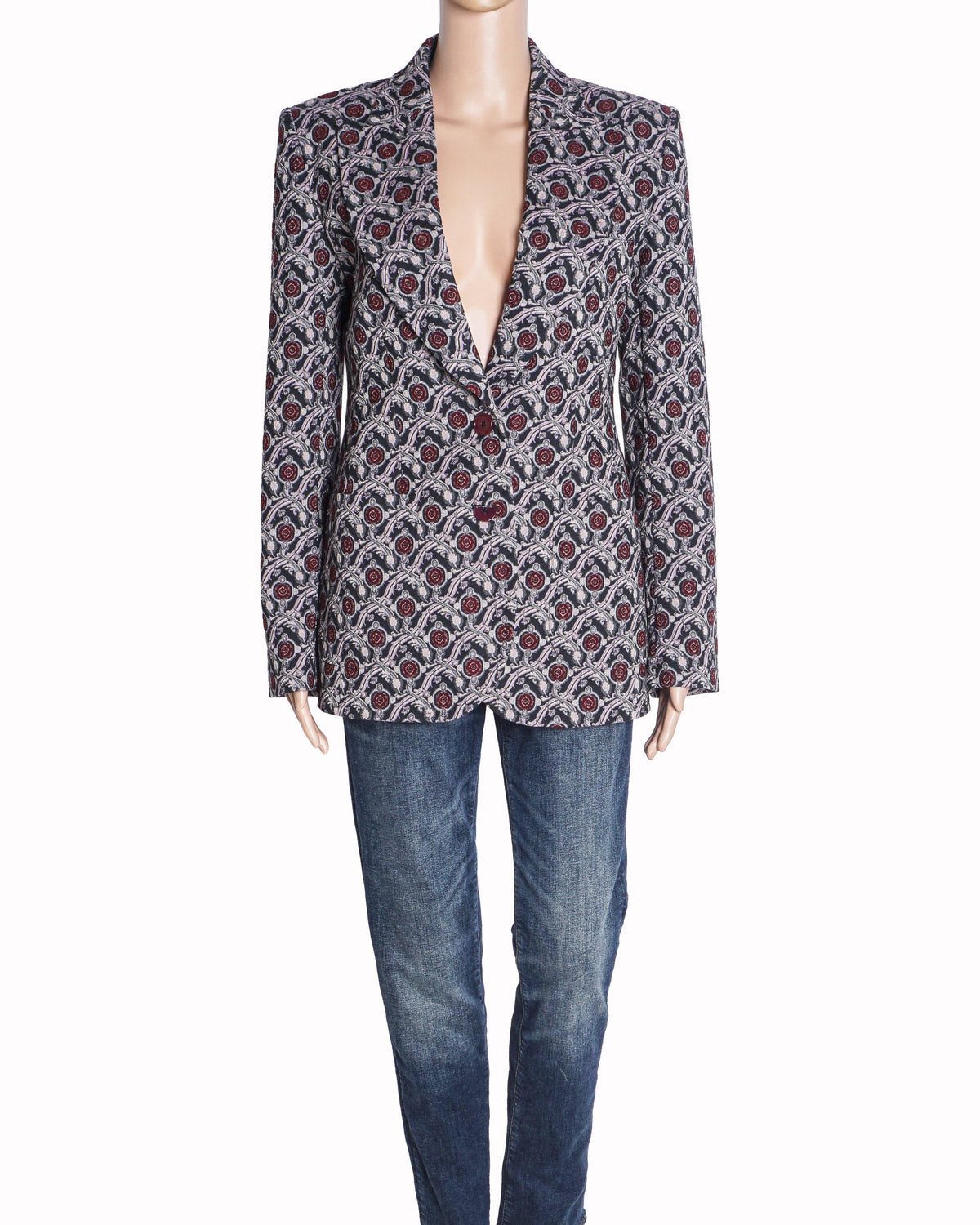 Etro Double-Breasted Geometric Floral Print Jacket