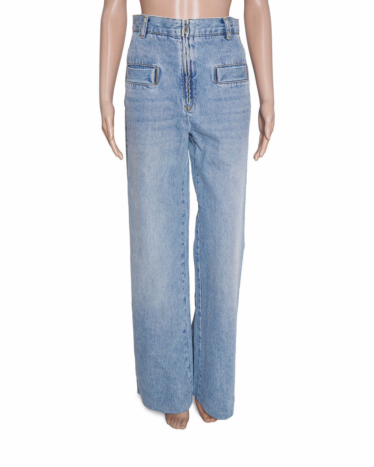 Sandro high-waisted wide-leg blue jeans