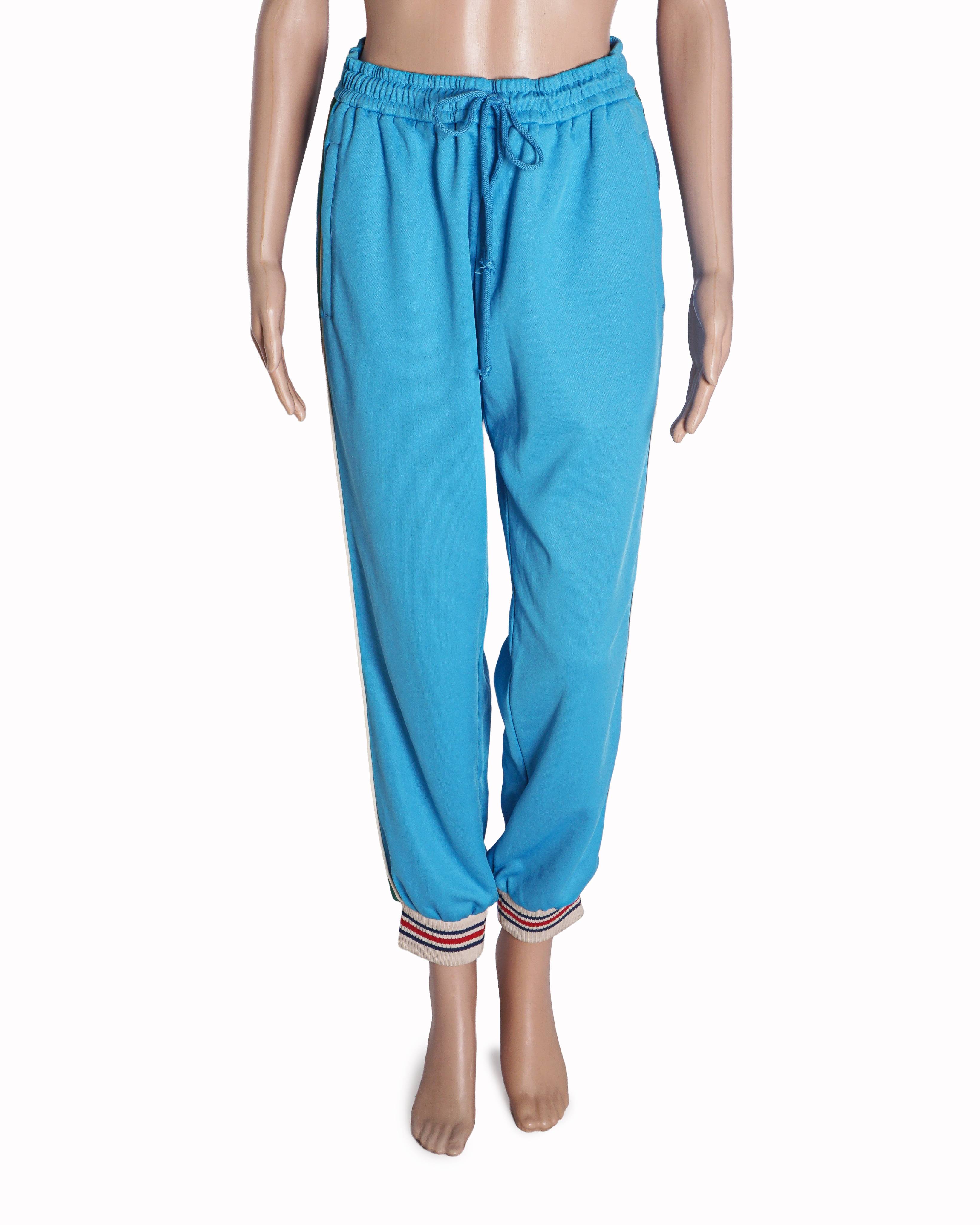 Gucci Light Blue Technical Jersey Track Pants