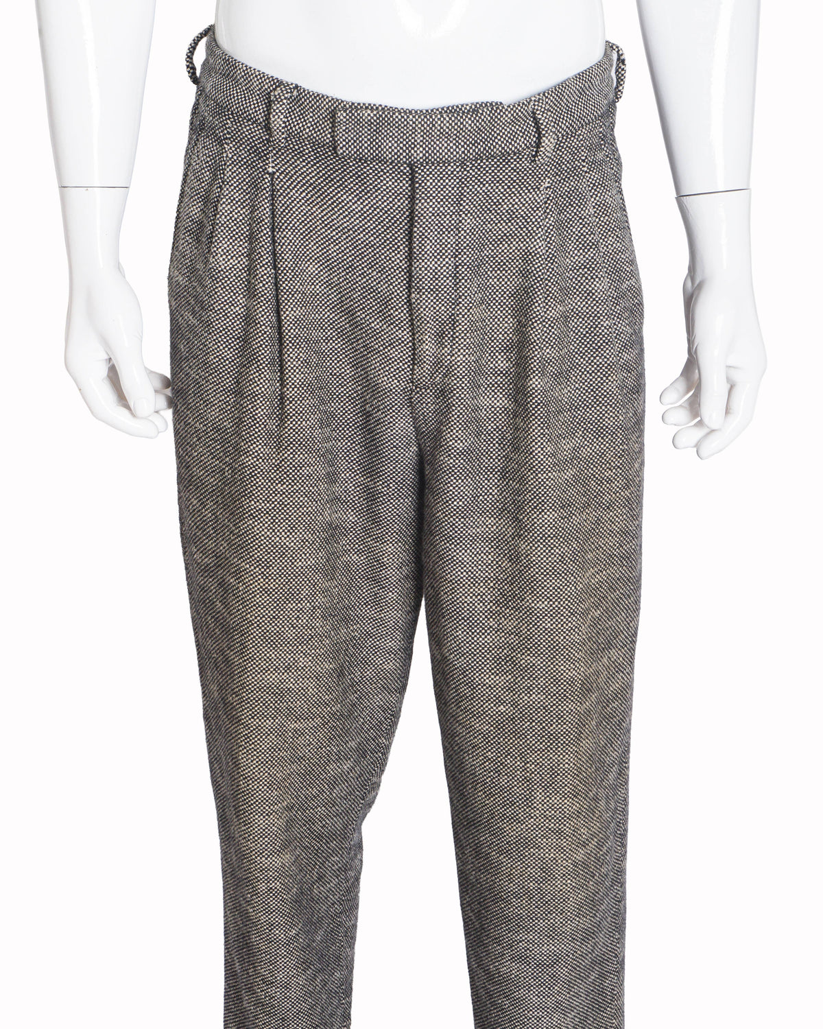 Gucci Grey Wide-Leg Tweed Trousers