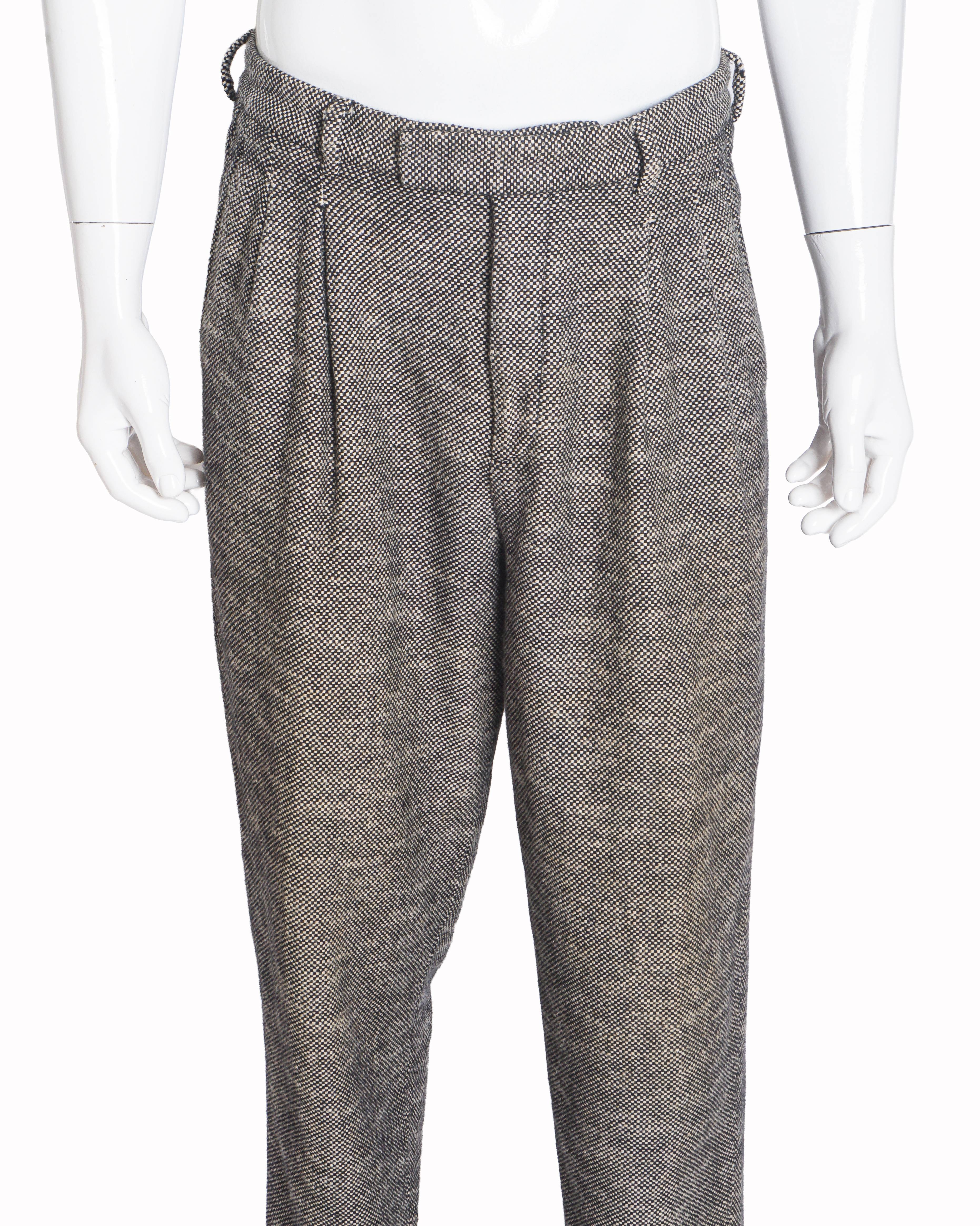 Gucci Grey Wide-Leg Tweed Trousers