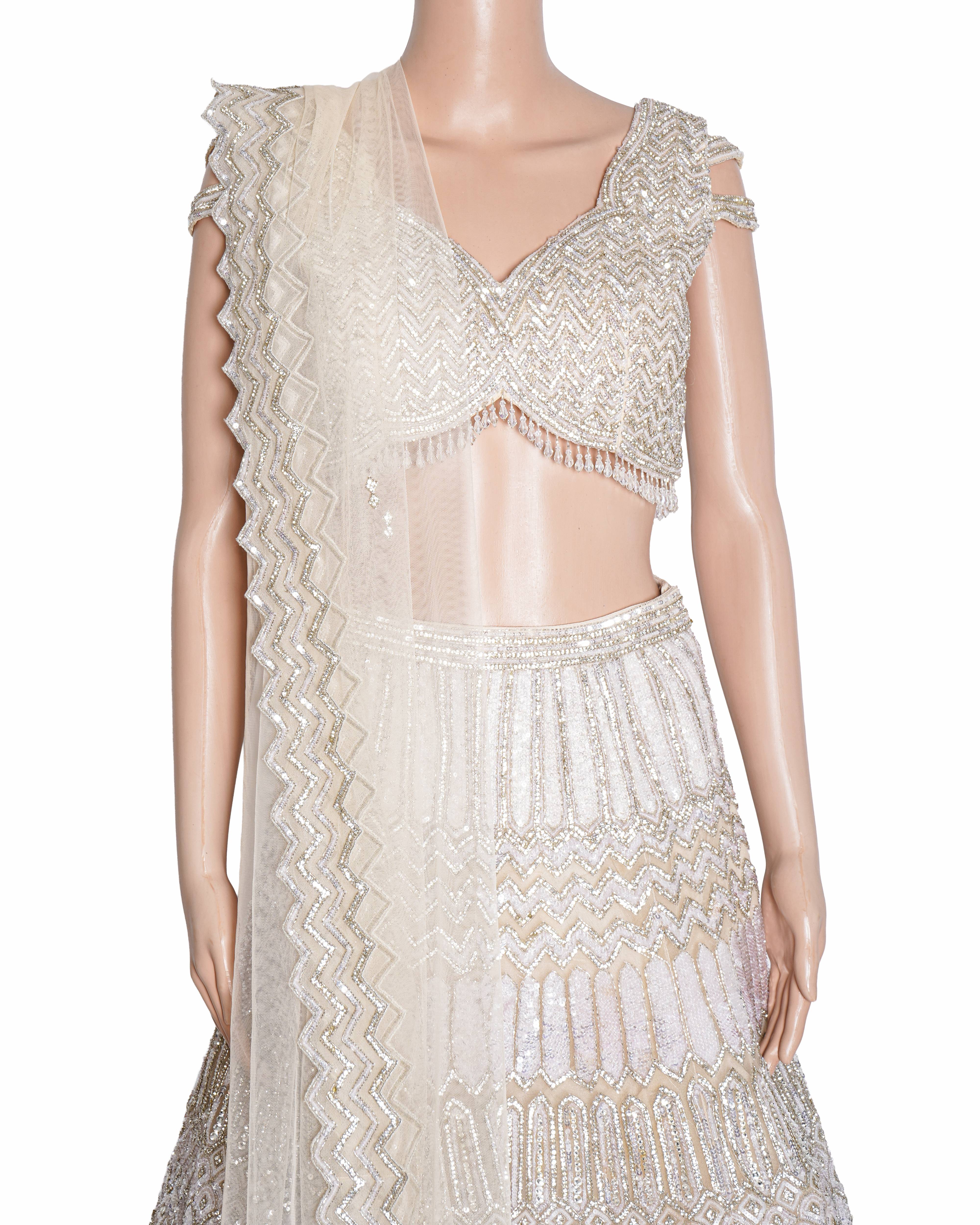 Kiasa By Ronak & Shruti Armina Crystal and Sequins Embroidered Lehenga Set