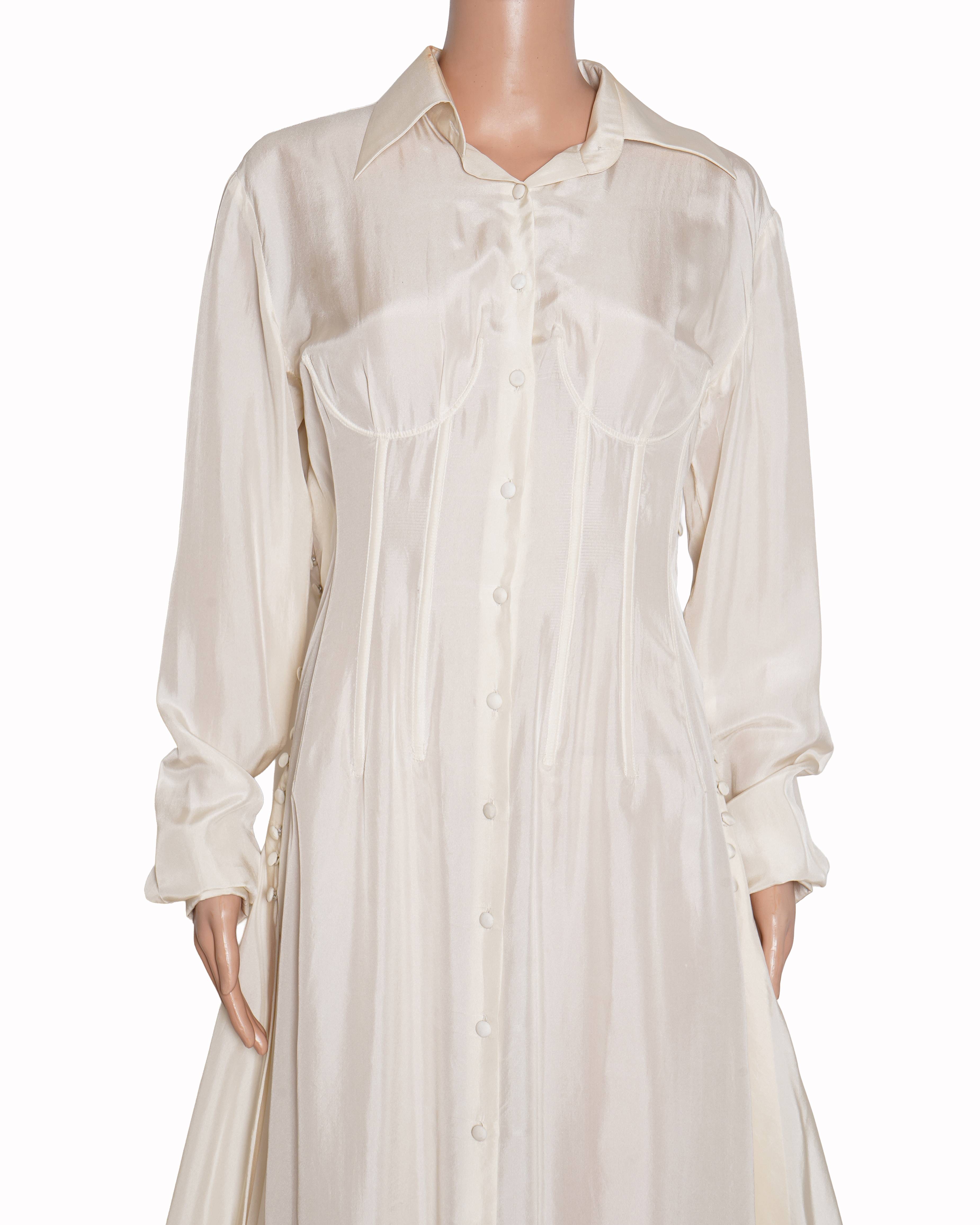 Bloni atelier white long gown with trail