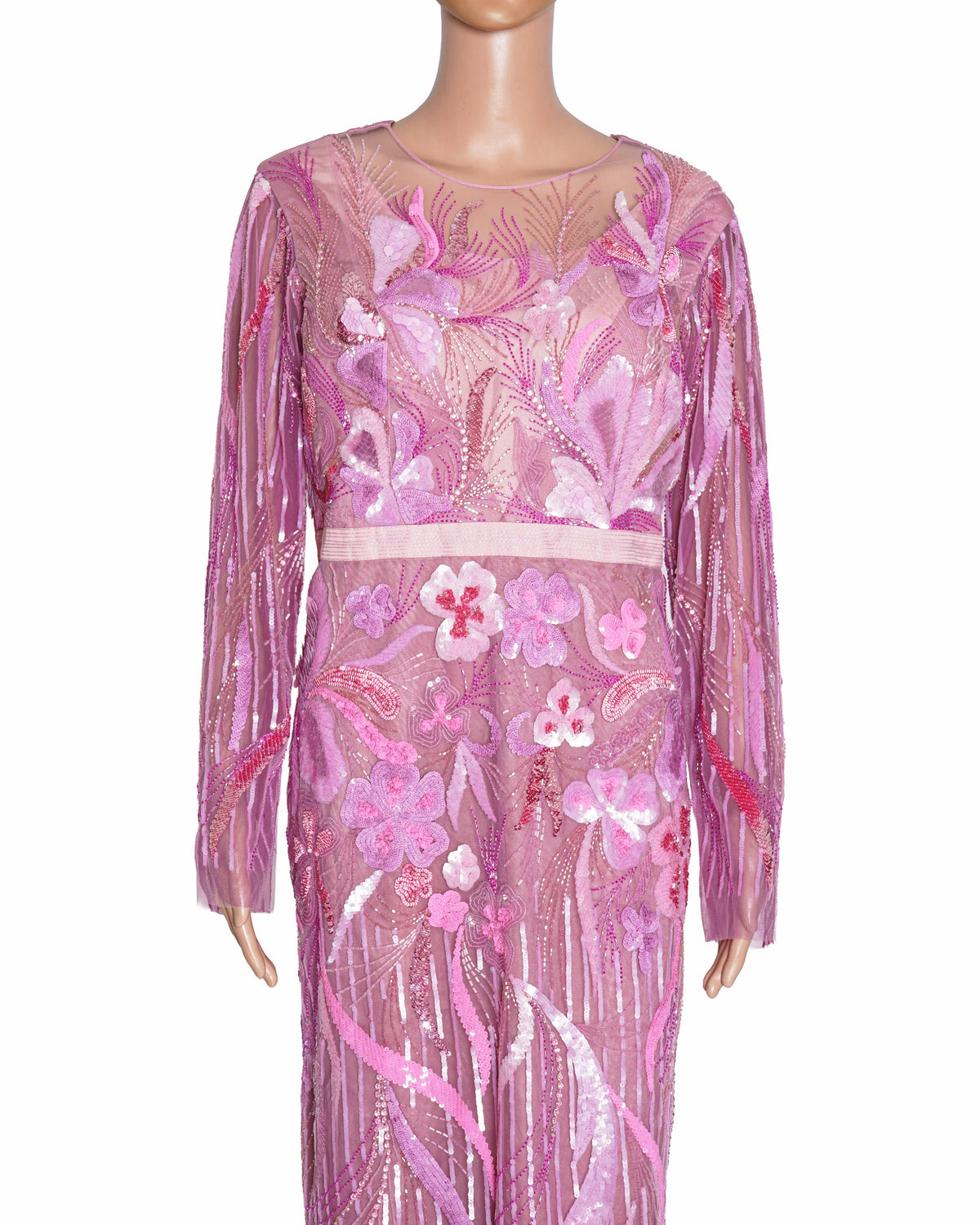 Gavin Miguel Pink Floral Sequin Dress