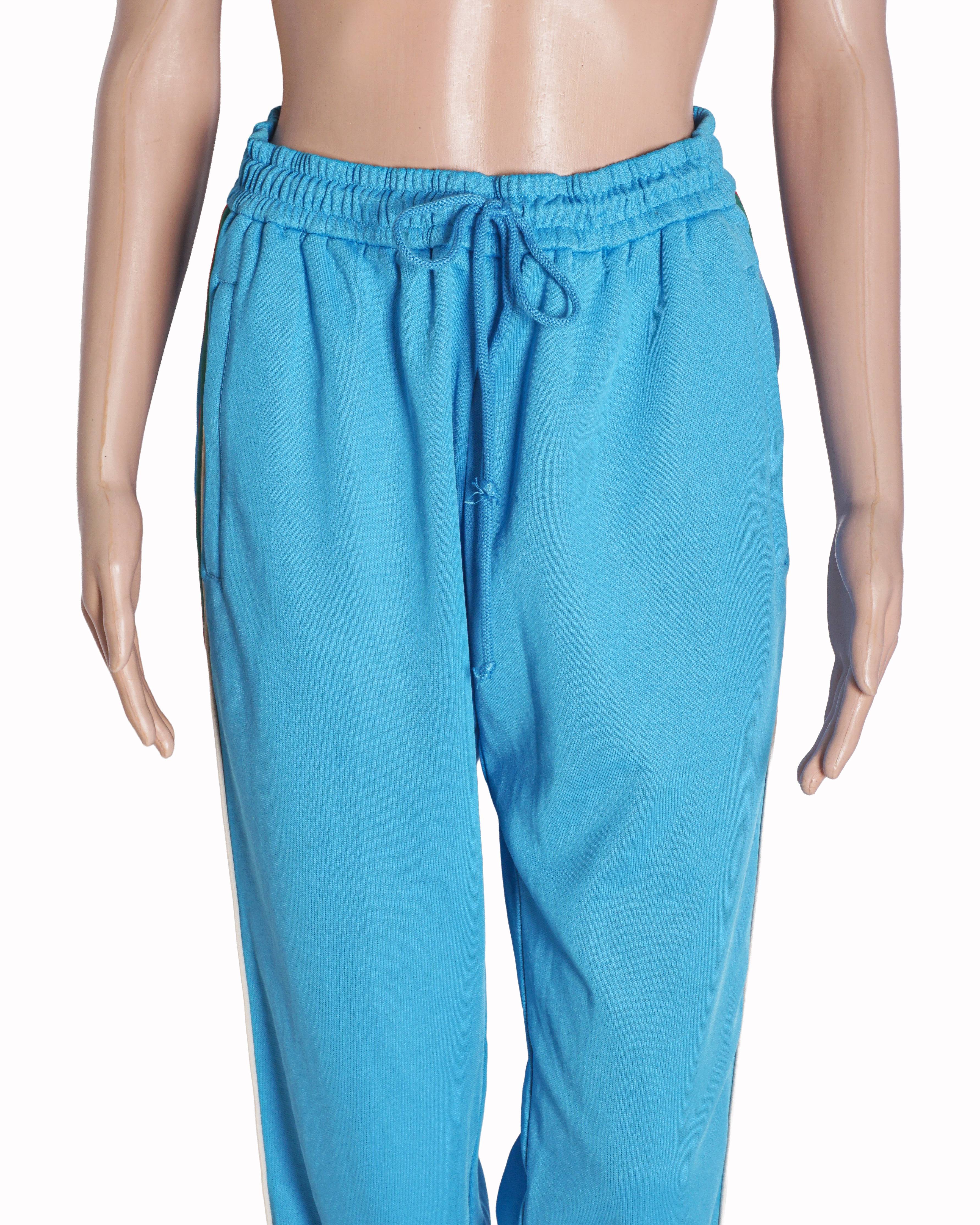 Gucci Light Blue Technical Jersey Track Pants