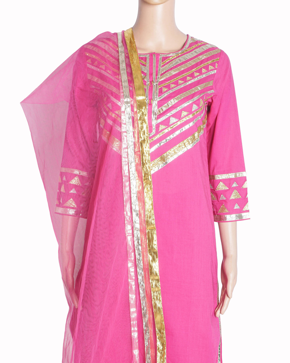 Asal by Abu Jani Sandeep Khosla Pink Gota Patti Salwar Set