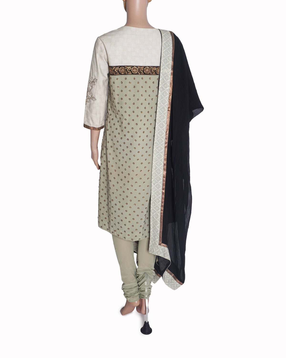 Sabyasachi Sage Green & Black Embroidered Kurta Set
