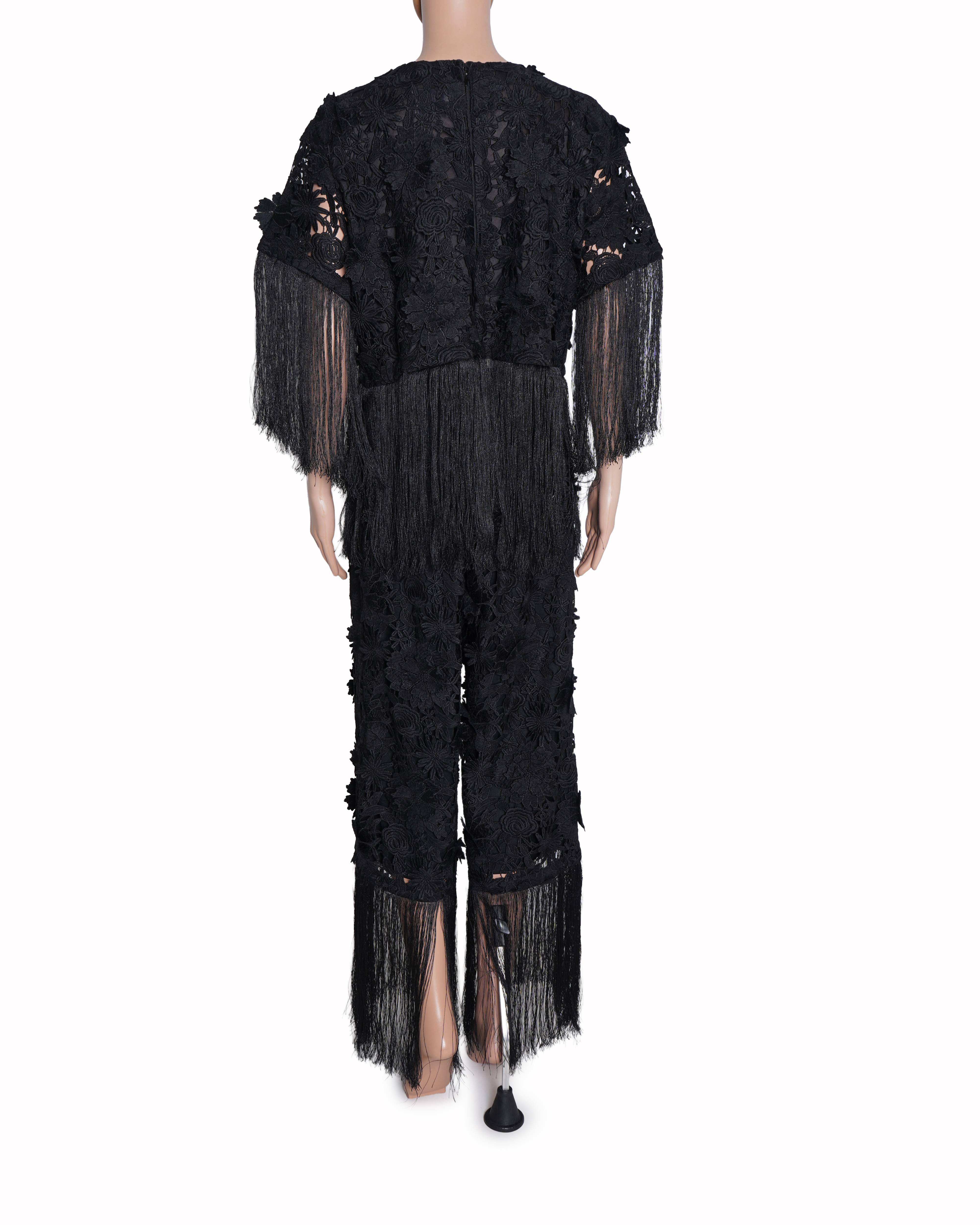 Puneet Kapoor Label Women's Lace Co-ord Set In Black