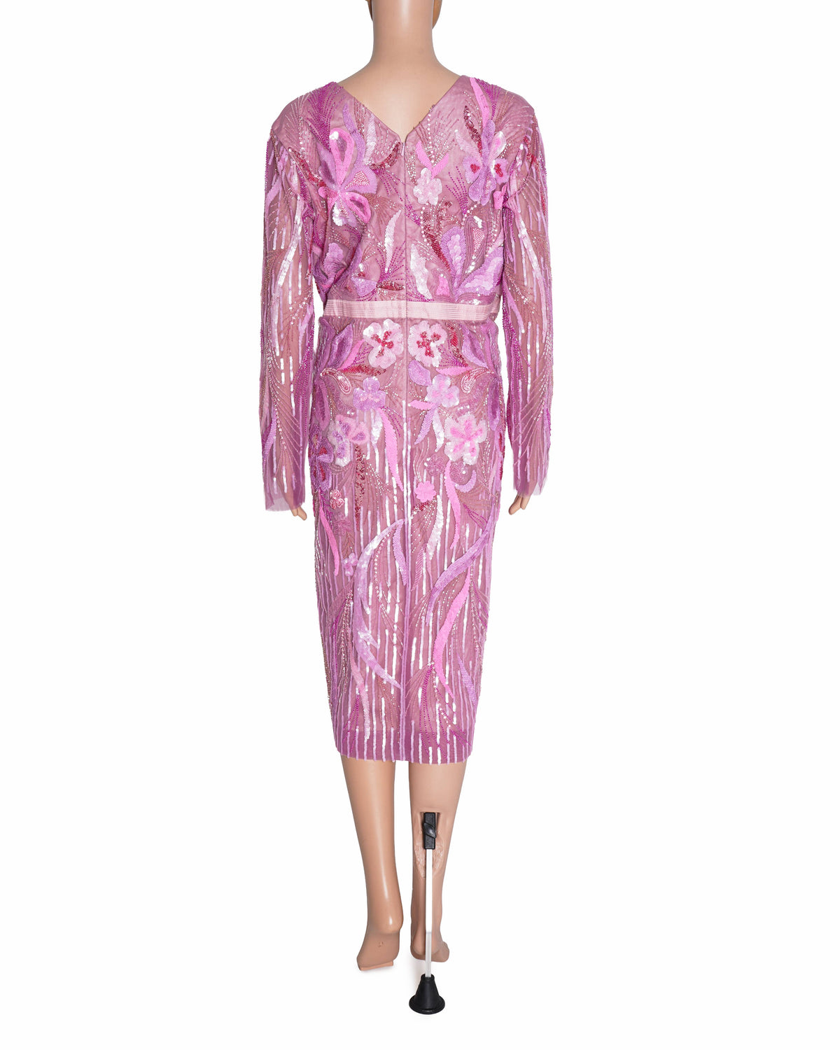 Gavin Miguel Pink Floral Sequin Dress