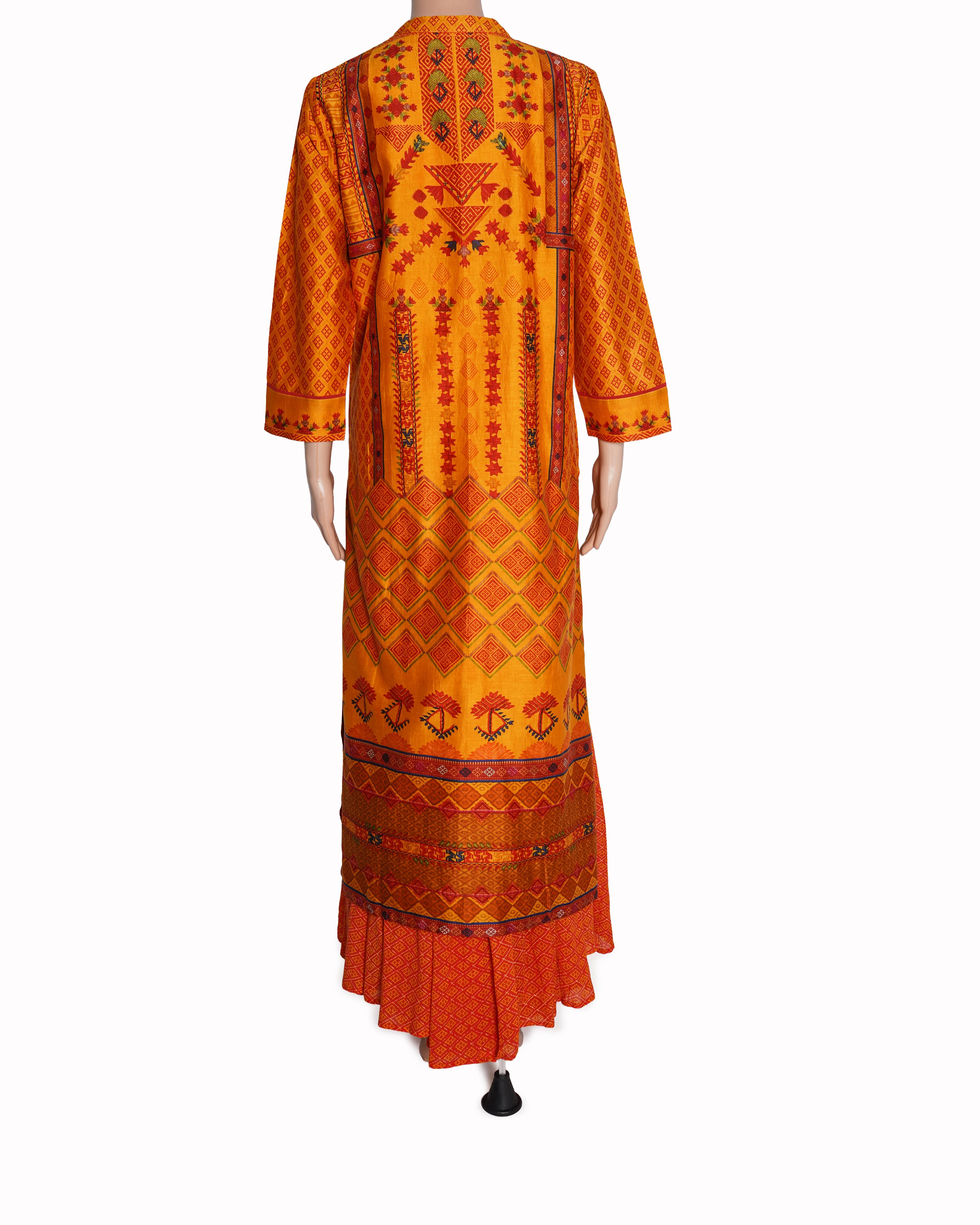 New Ritu Kumar Mustard Printed Kurta With Sharara