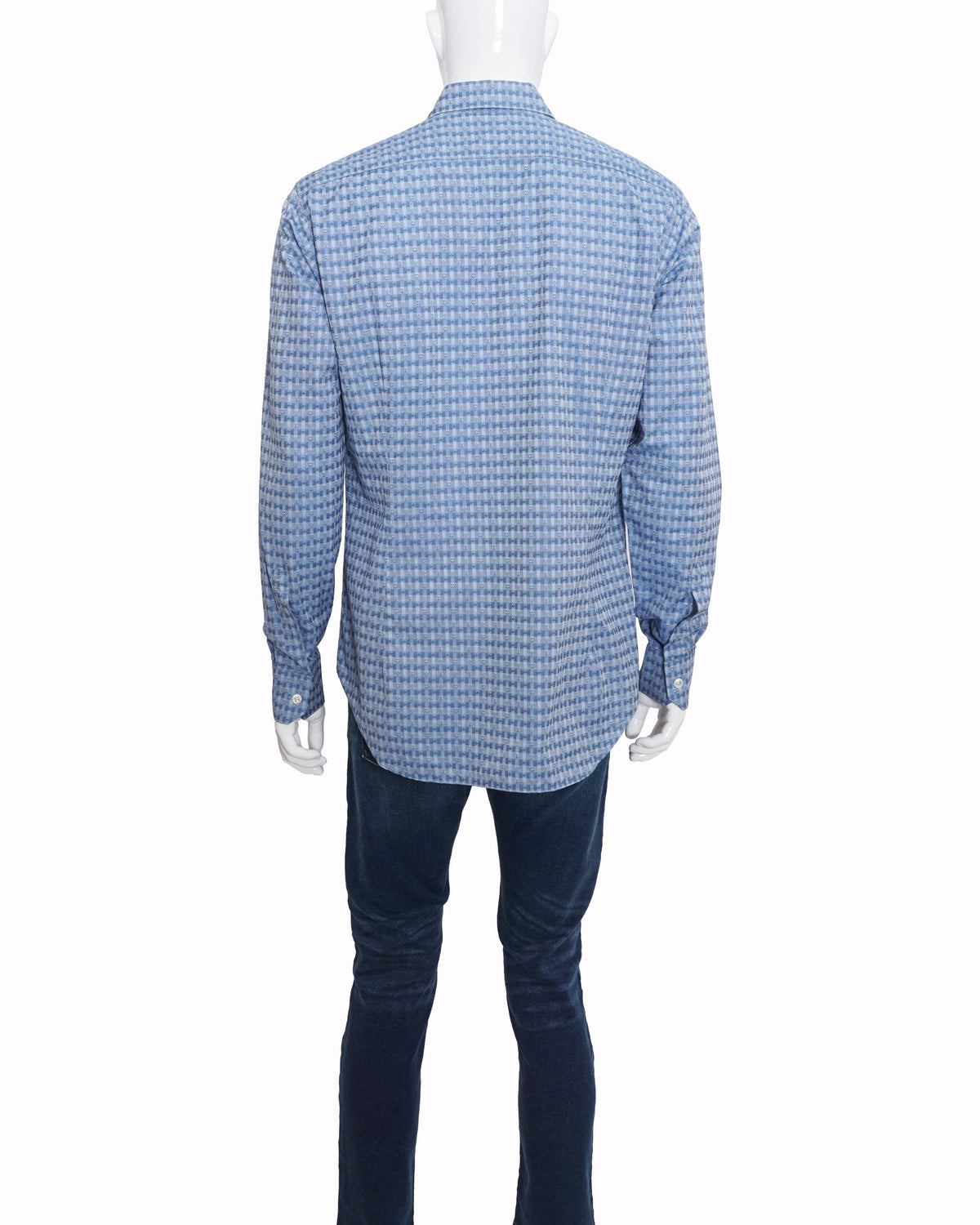 Louis Vuitton Blue Monogram Damier Checked Slim Fit Shirt