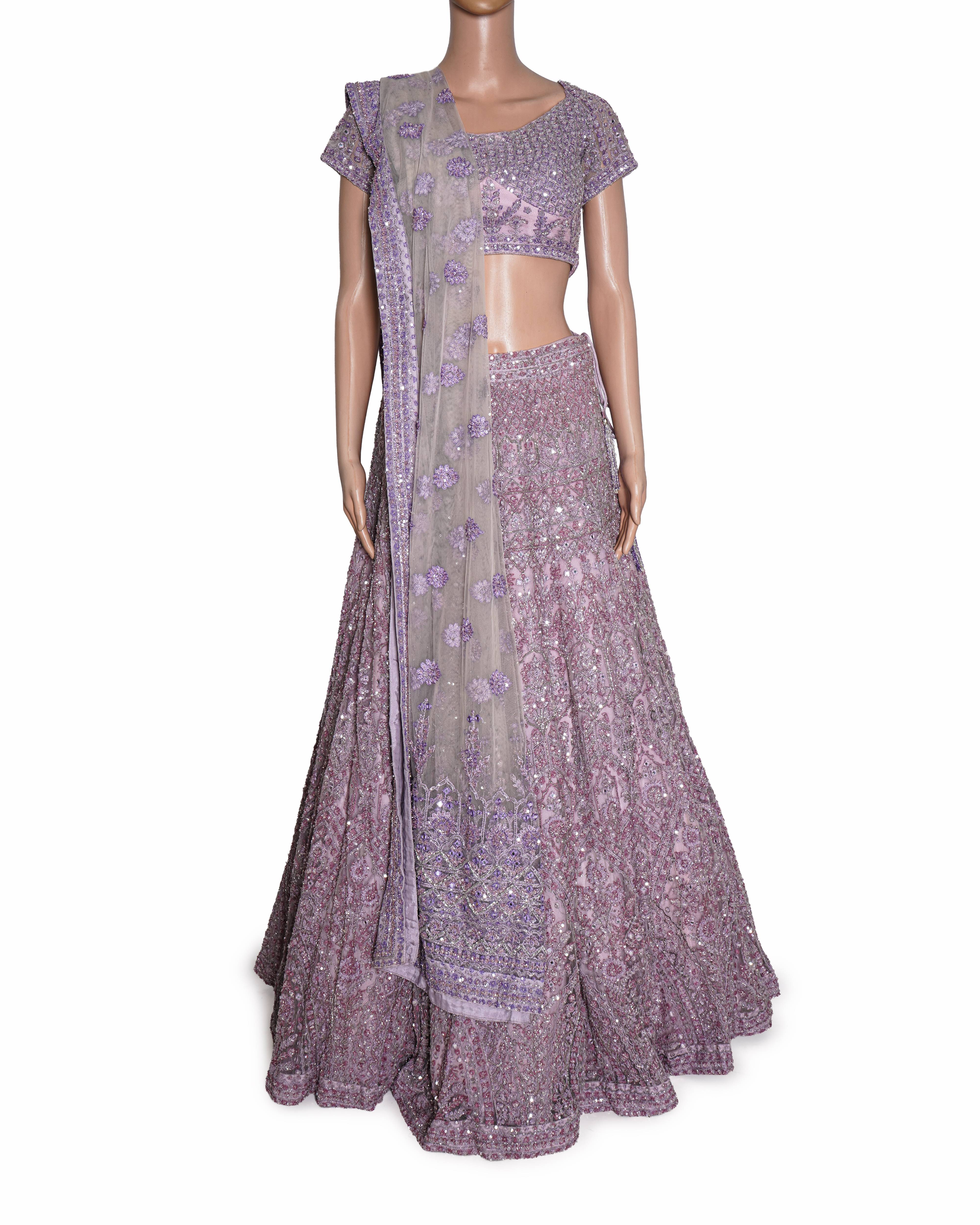 Kalki Fashion Lavender Sequin & Beadwork Lehenga Set