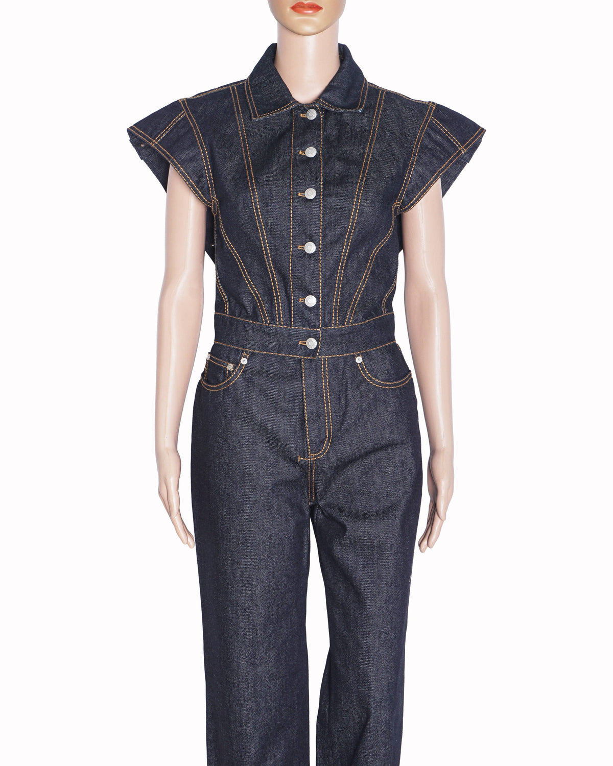 Alexander McQueen Short-Sleeve Denim Jacket