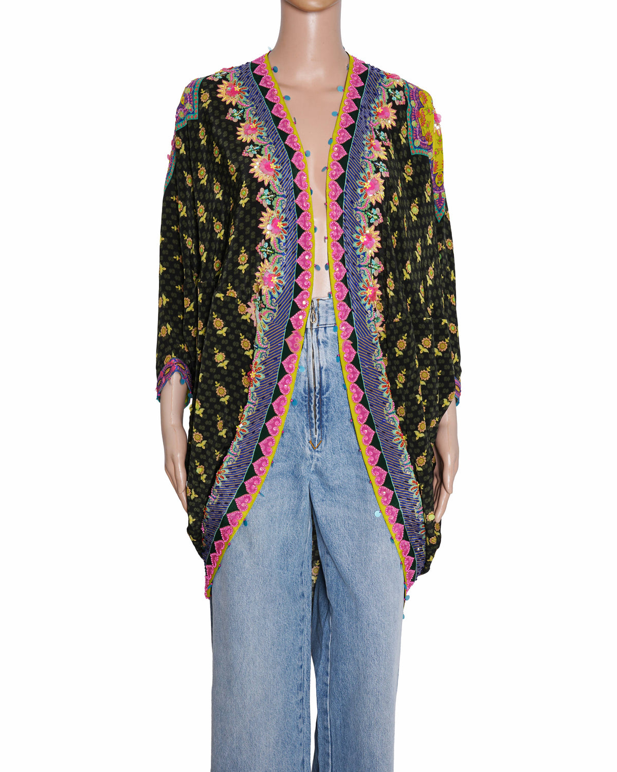 Siddhartha Bansal Olive Hand Embroidered Shrug