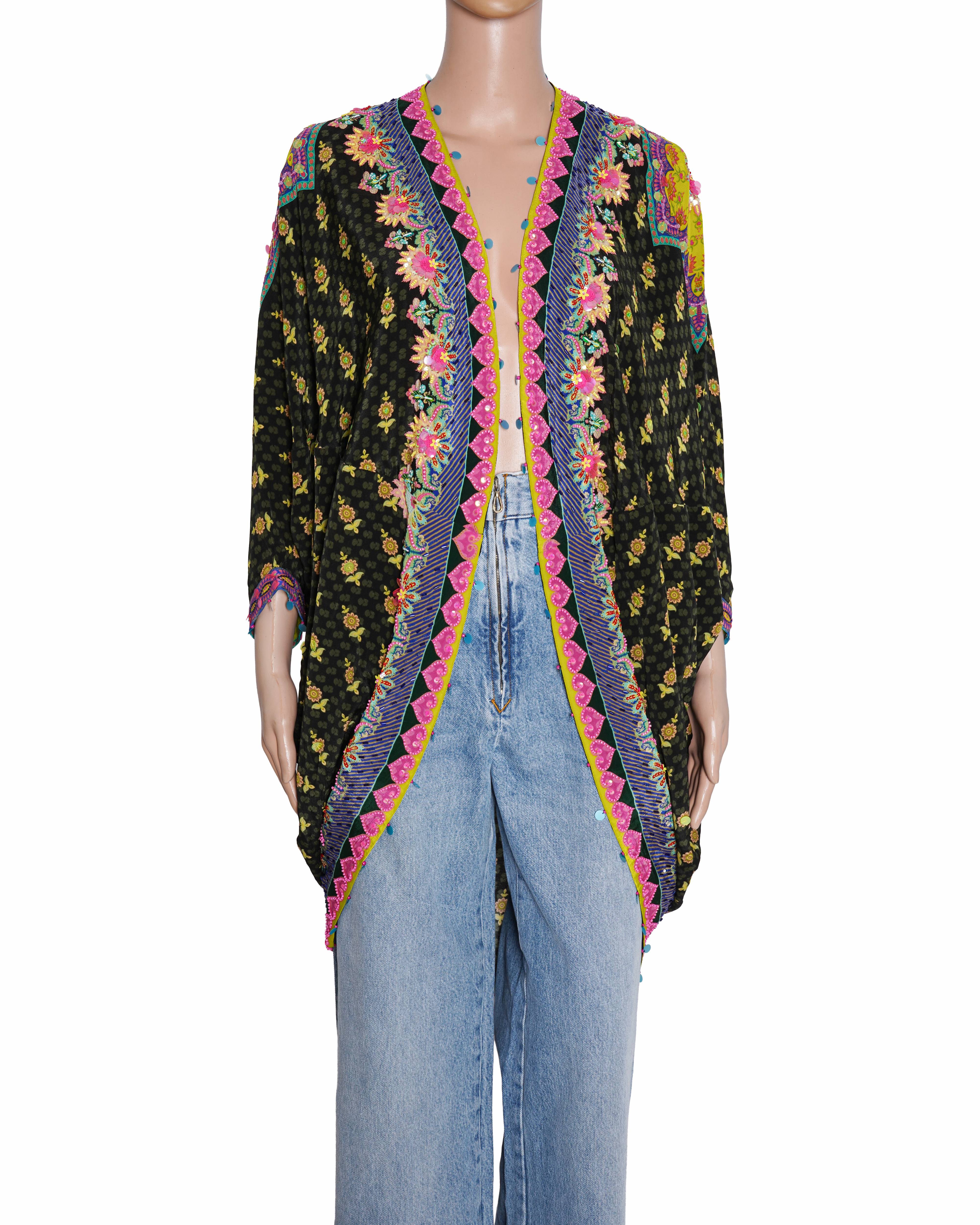 Siddhartha Bansal Olive Hand Embroidered Shrug