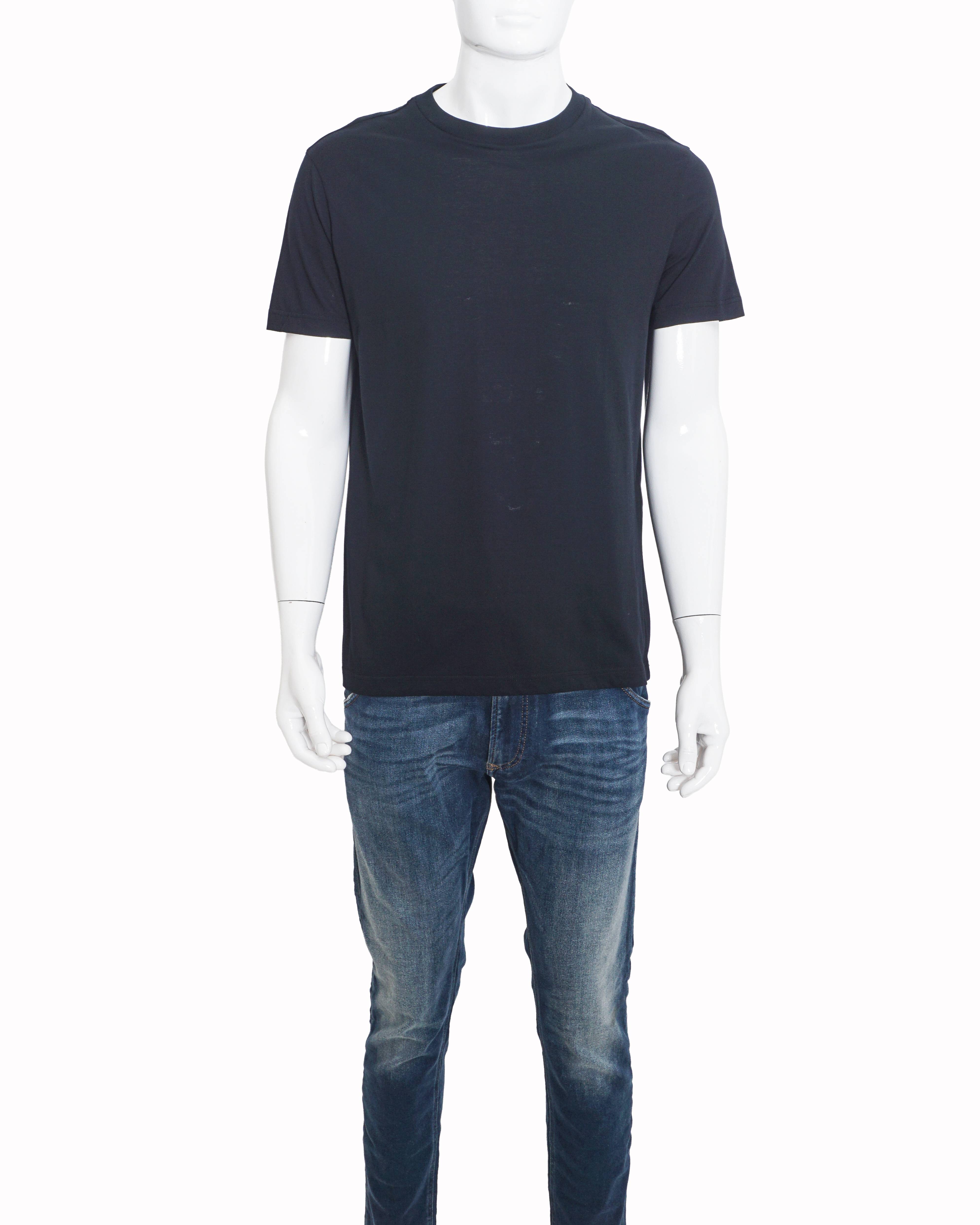 Prada Classic Black Cotton Crewneck Men's T-Shirt
