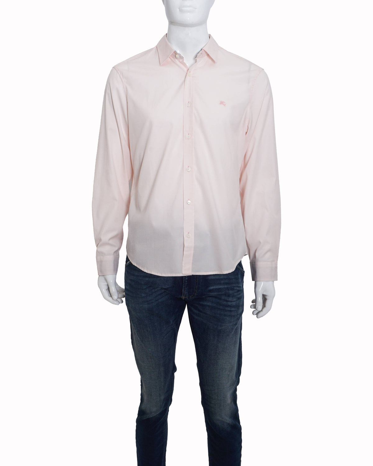 Burberry Men's Pastel Pink Inner Check Accent Formal Shirt