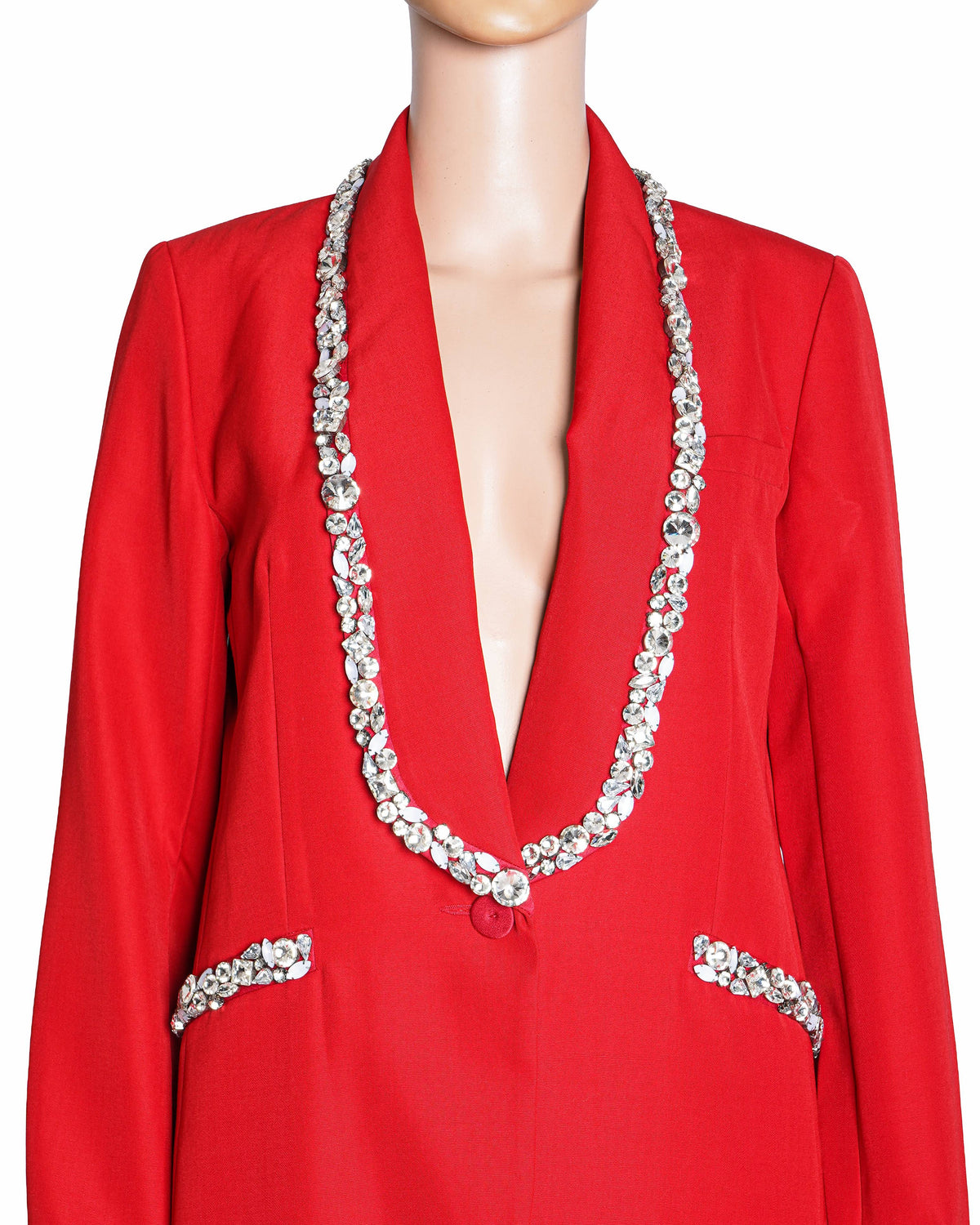 Tara Jarmon Crystal Embellished Suit Set In Red