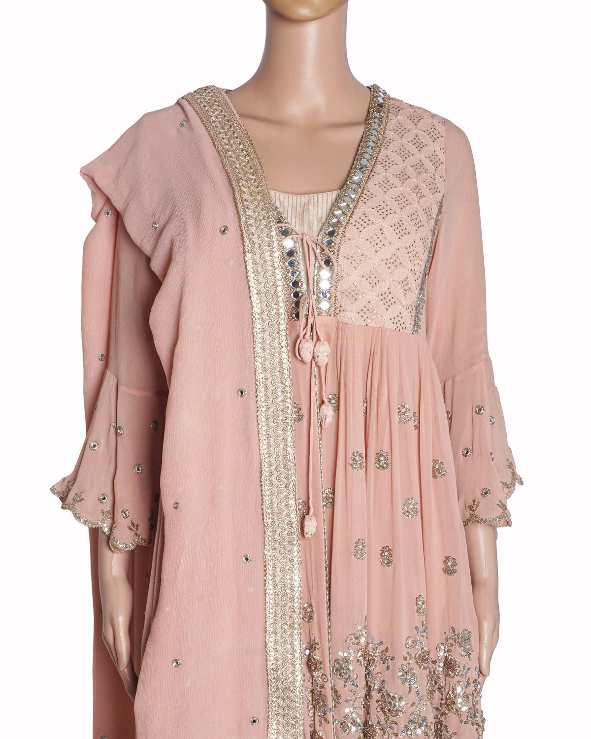 AR by Rhea Kapoor Blush Pink Banarsi Georgette Jacket Set