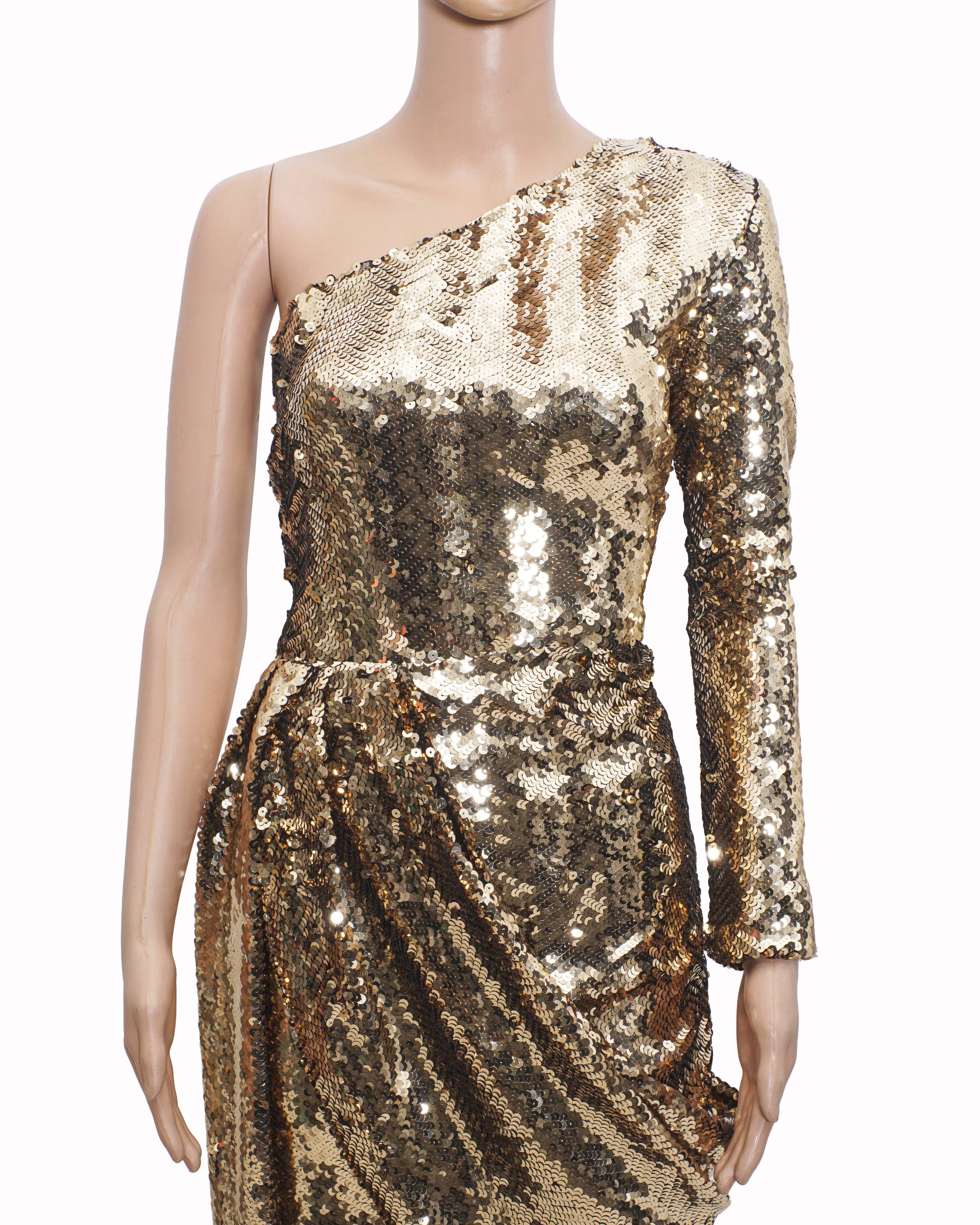 Nadine Merabi Celina Gold Sequin Dress