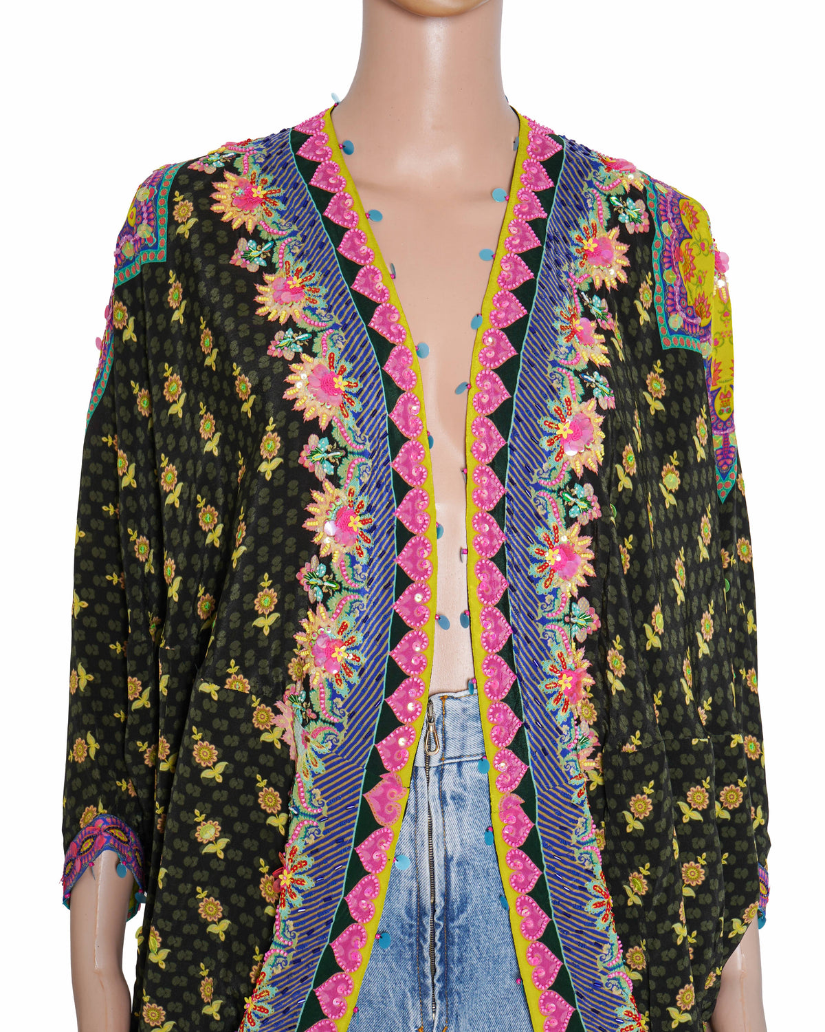 Siddhartha Bansal Olive Hand Embroidered Shrug
