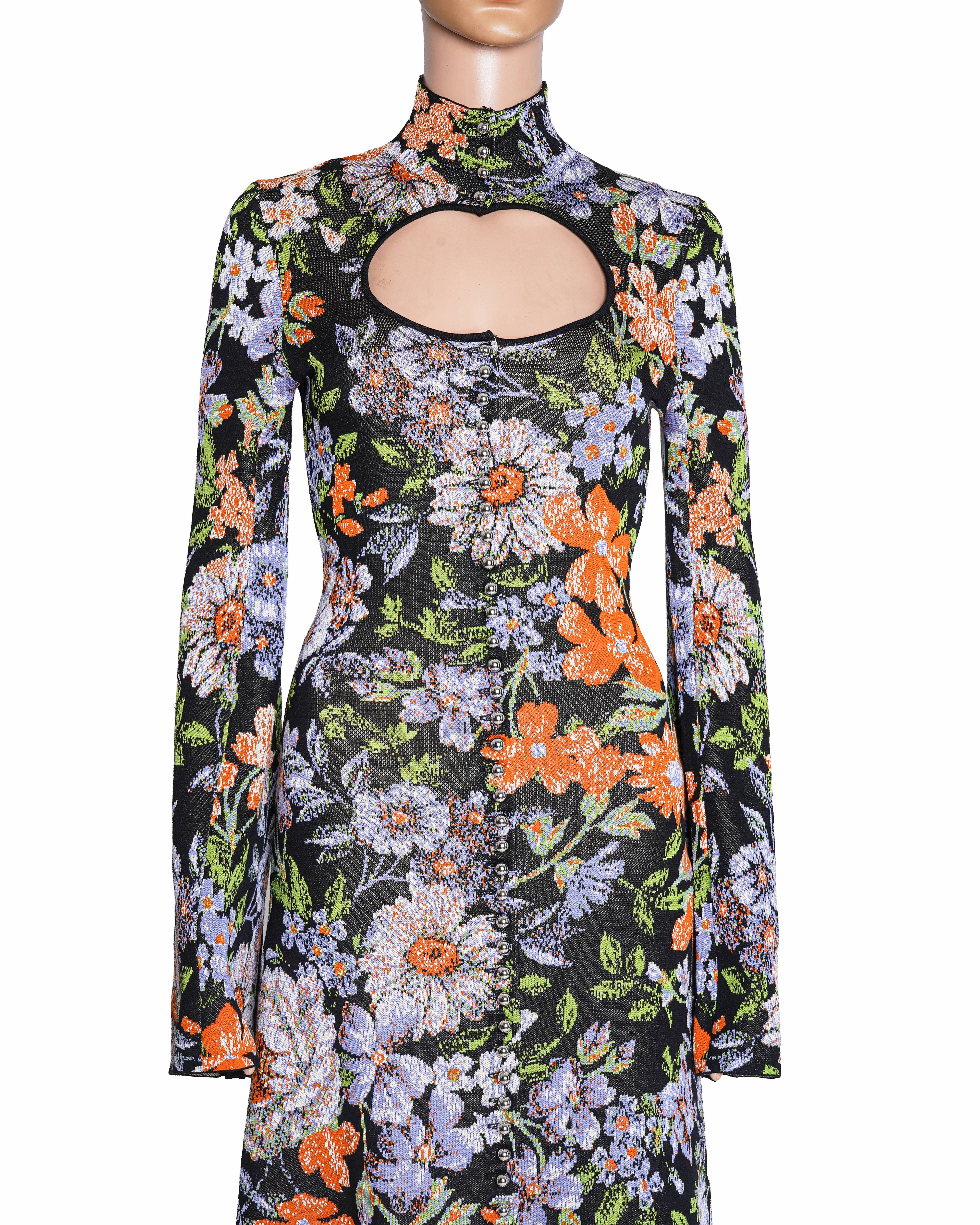 Paco Rabanne & H&M Jacquard Knit Cut Out Floral Dress