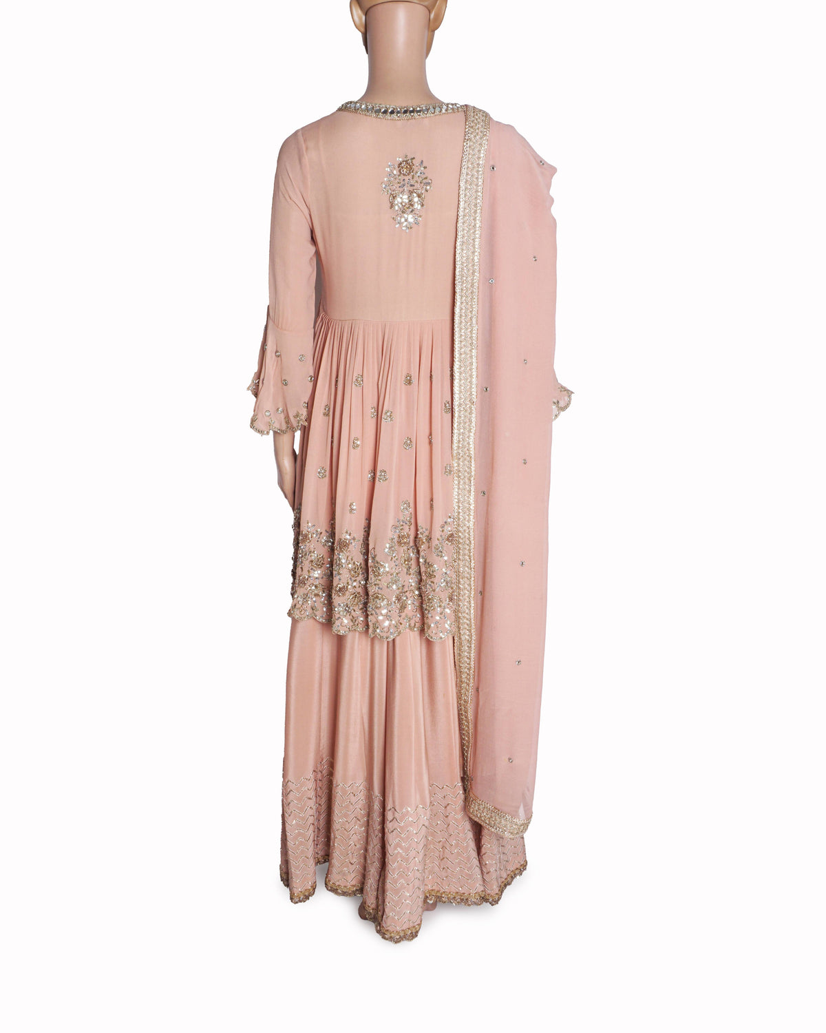 AR by Rhea Kapoor Blush Pink Banarsi Georgette Jacket Set