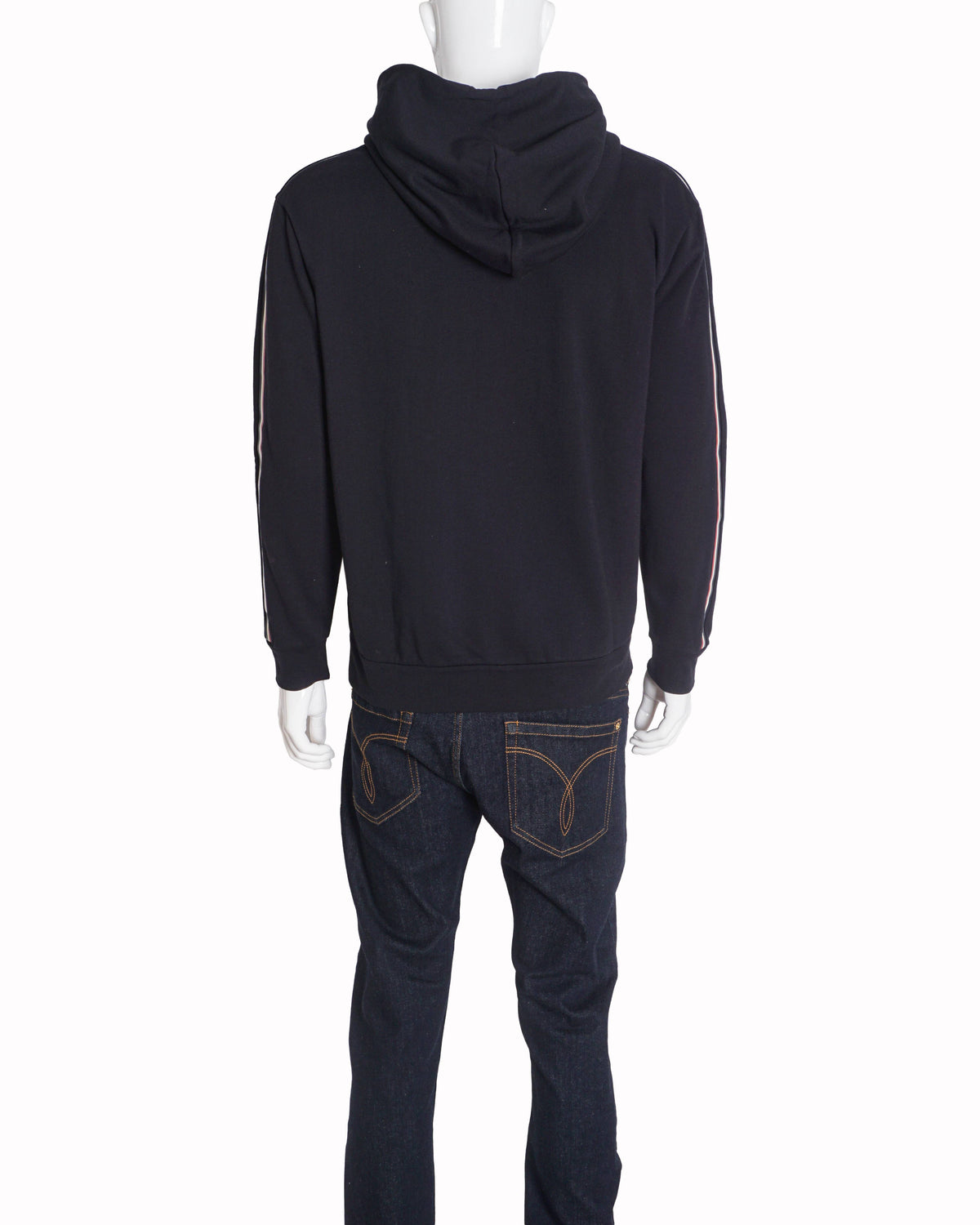 Moncler Navy Blue Oversized Tonal Logo Zip-Up Hoodie