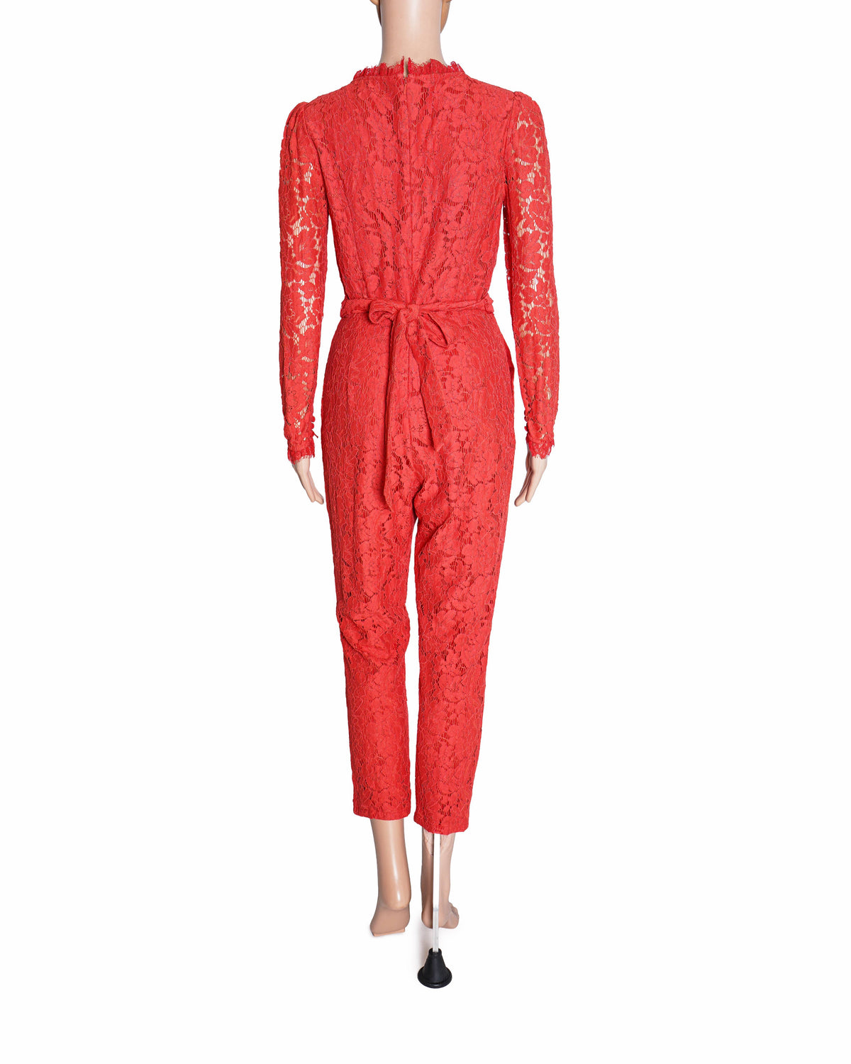 Temperley London Crimson Red Floral Lace Jumpsuit