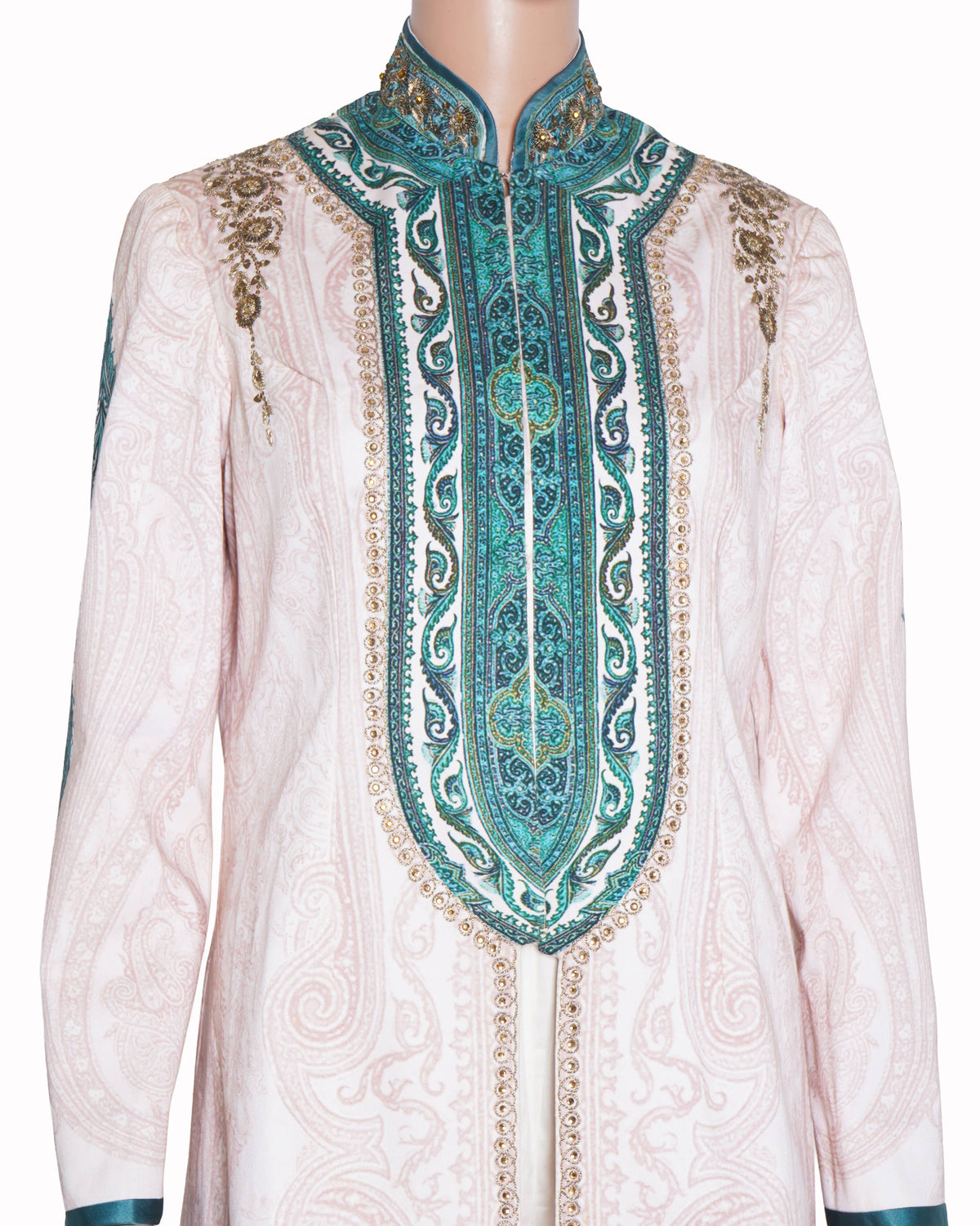 JJ Valaya Green & Pink kurta