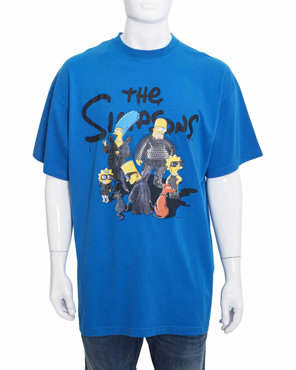 Balenciaga x The Simpsons Blue Oversized Unisex Graphic T-Shirt
