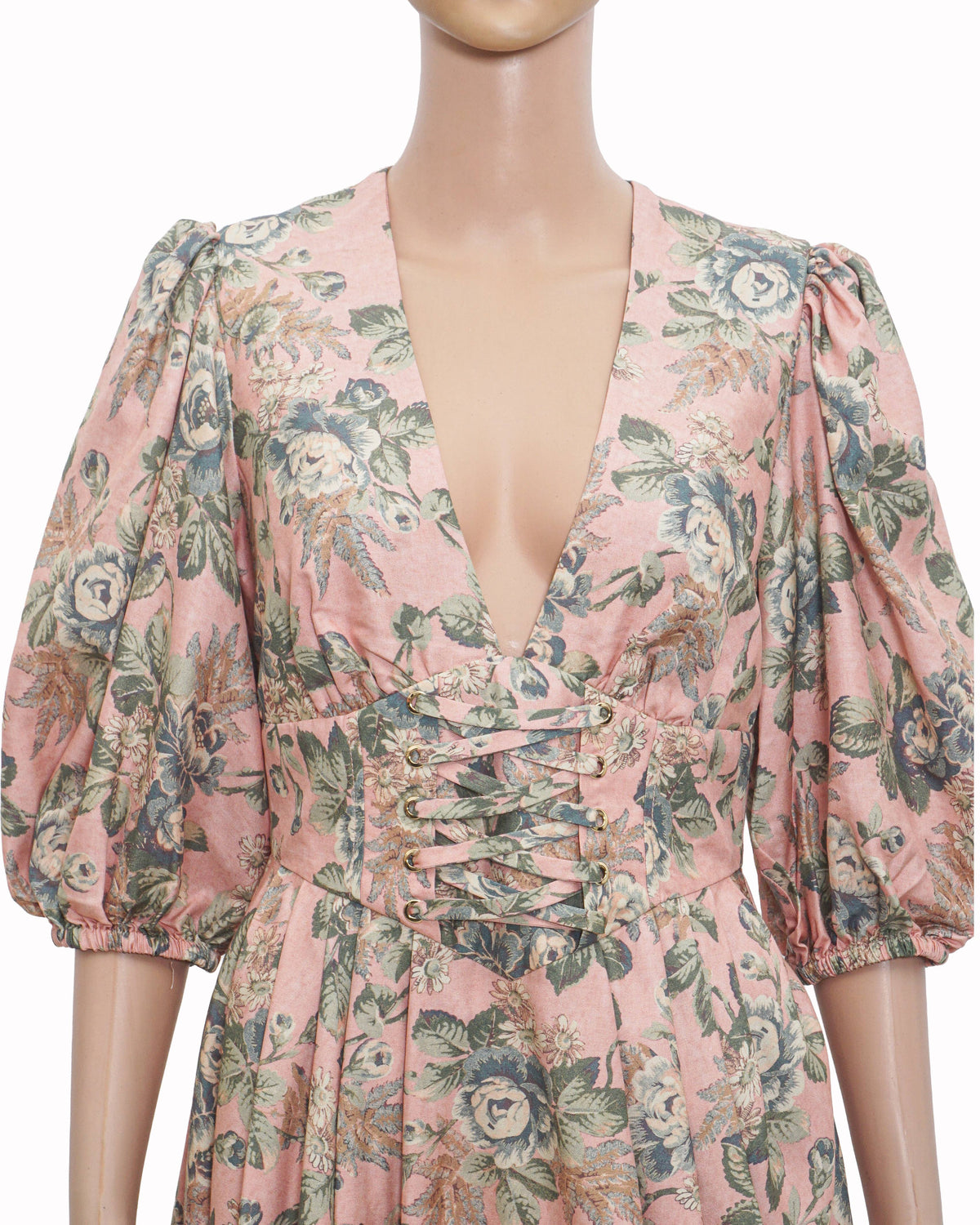 Zimmermann Tempest Lace Up Mini Dress Rouge