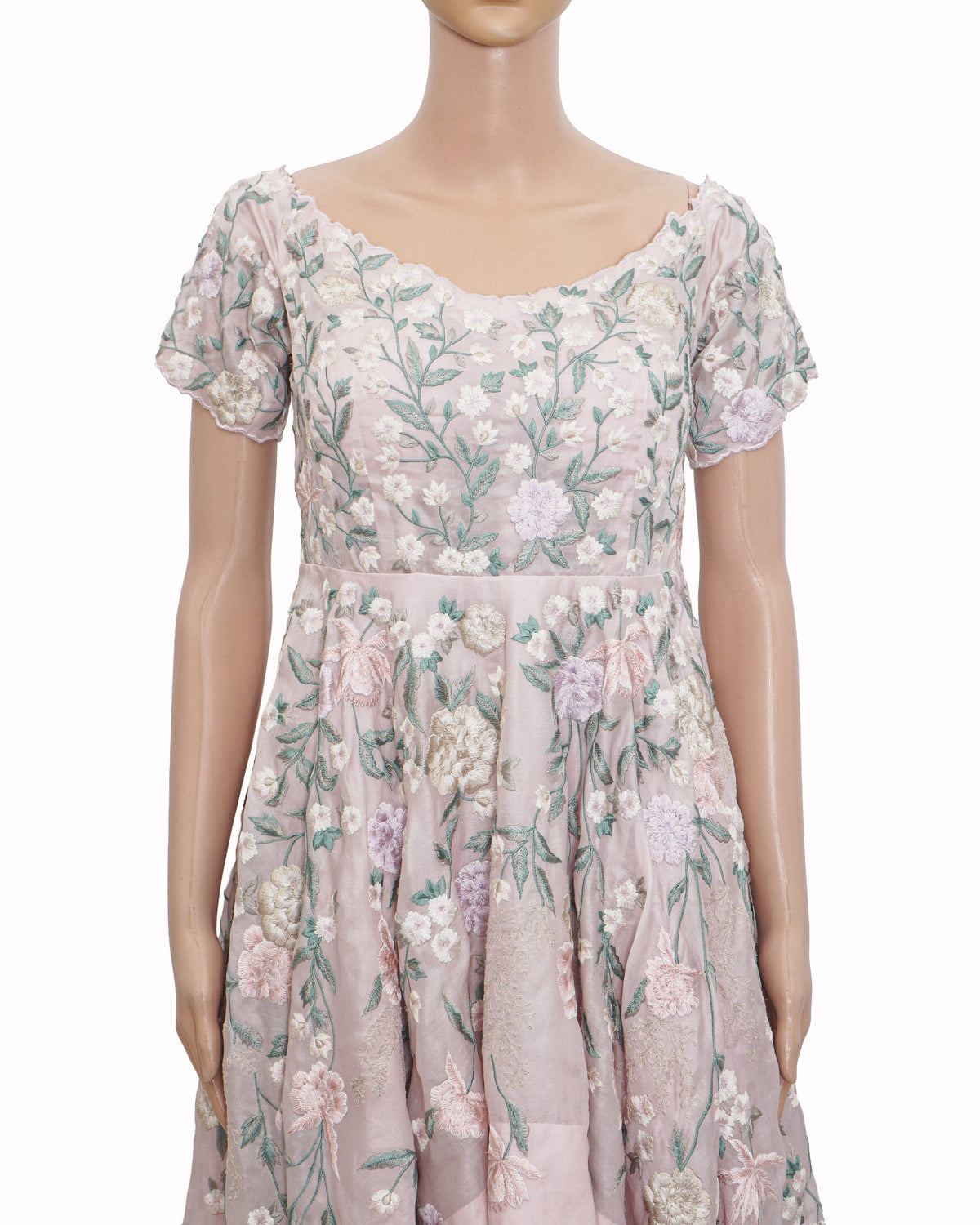 Shriya Som Blush Pink Floral Embroidered High-Low Gown