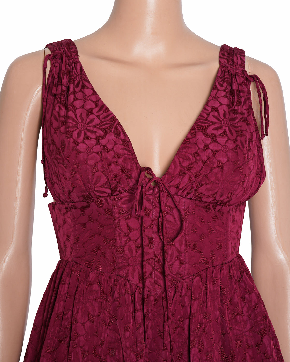For Love & Lemons Mini Corset Floral Printed Dress in Pink